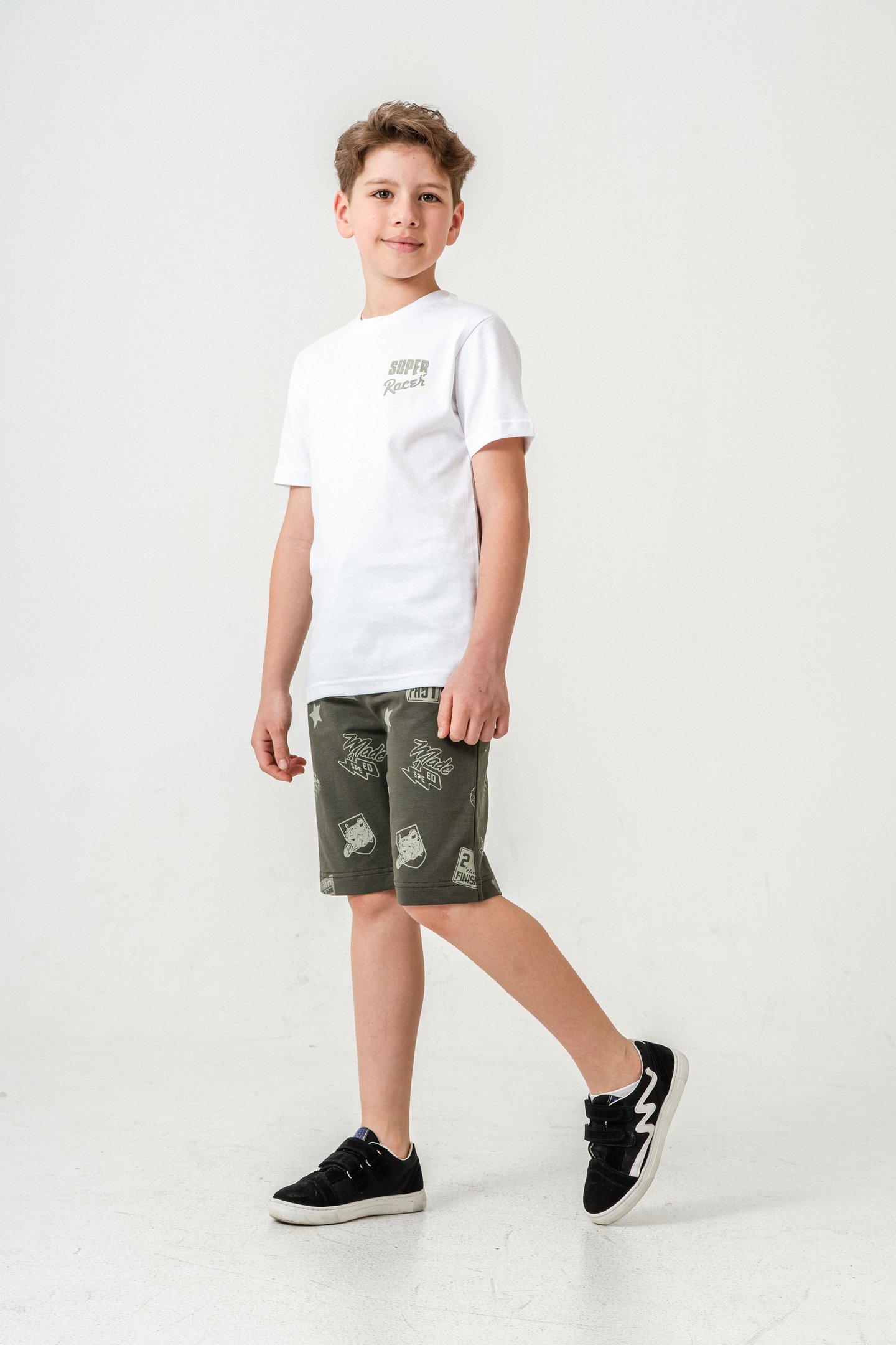 Super Racer Baskılı Erkek Çocuk Şort - Tişört Takımı