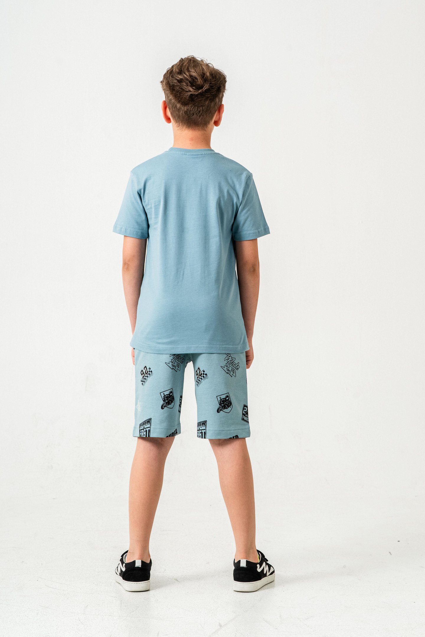 Super Racer Baskılı Erkek Çocuk Şort - Tişört Takımı