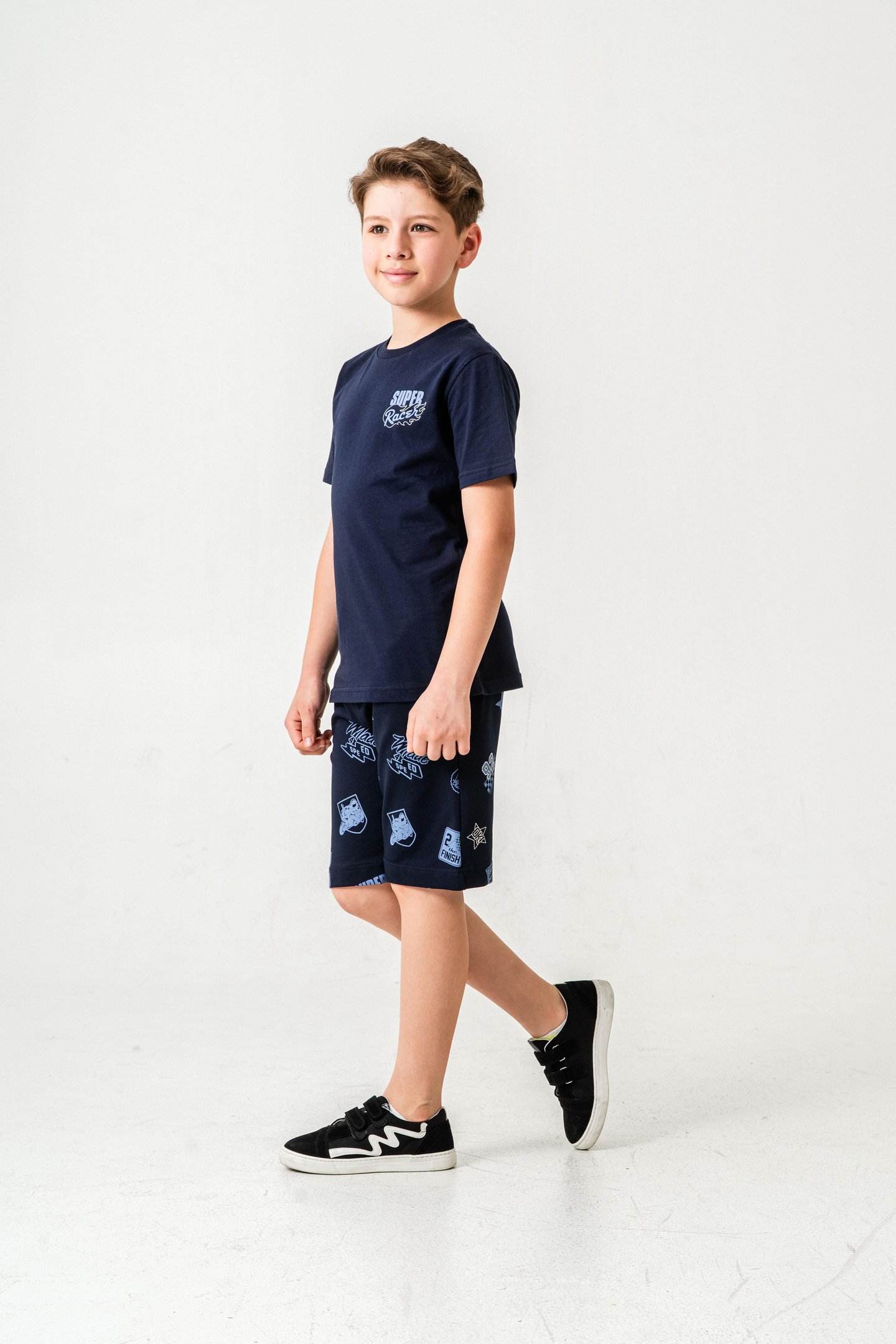 Super Racer Baskılı Erkek Çocuk Şort - Tişört Takımı