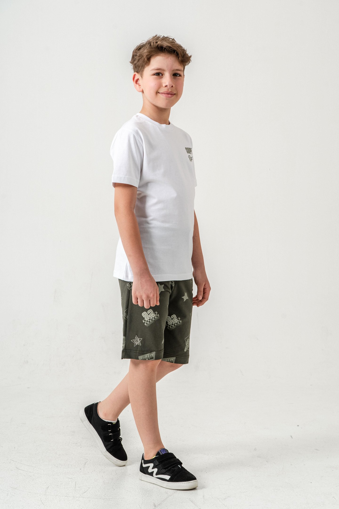 Super Racer Baskılı Erkek Çocuk Şort - Tişört Takımı