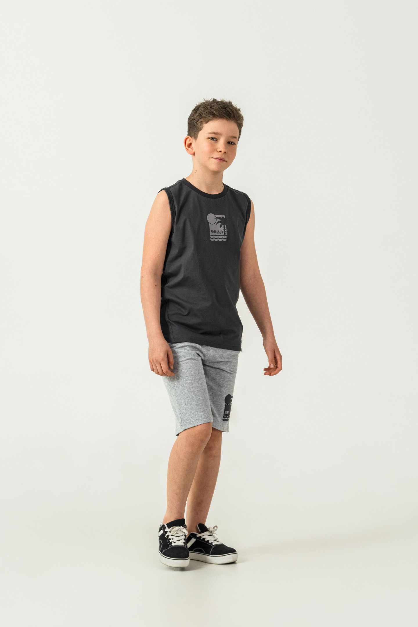 Surf & Sun Baskılı Erkek Çocuk Şort - Atlet Takımı