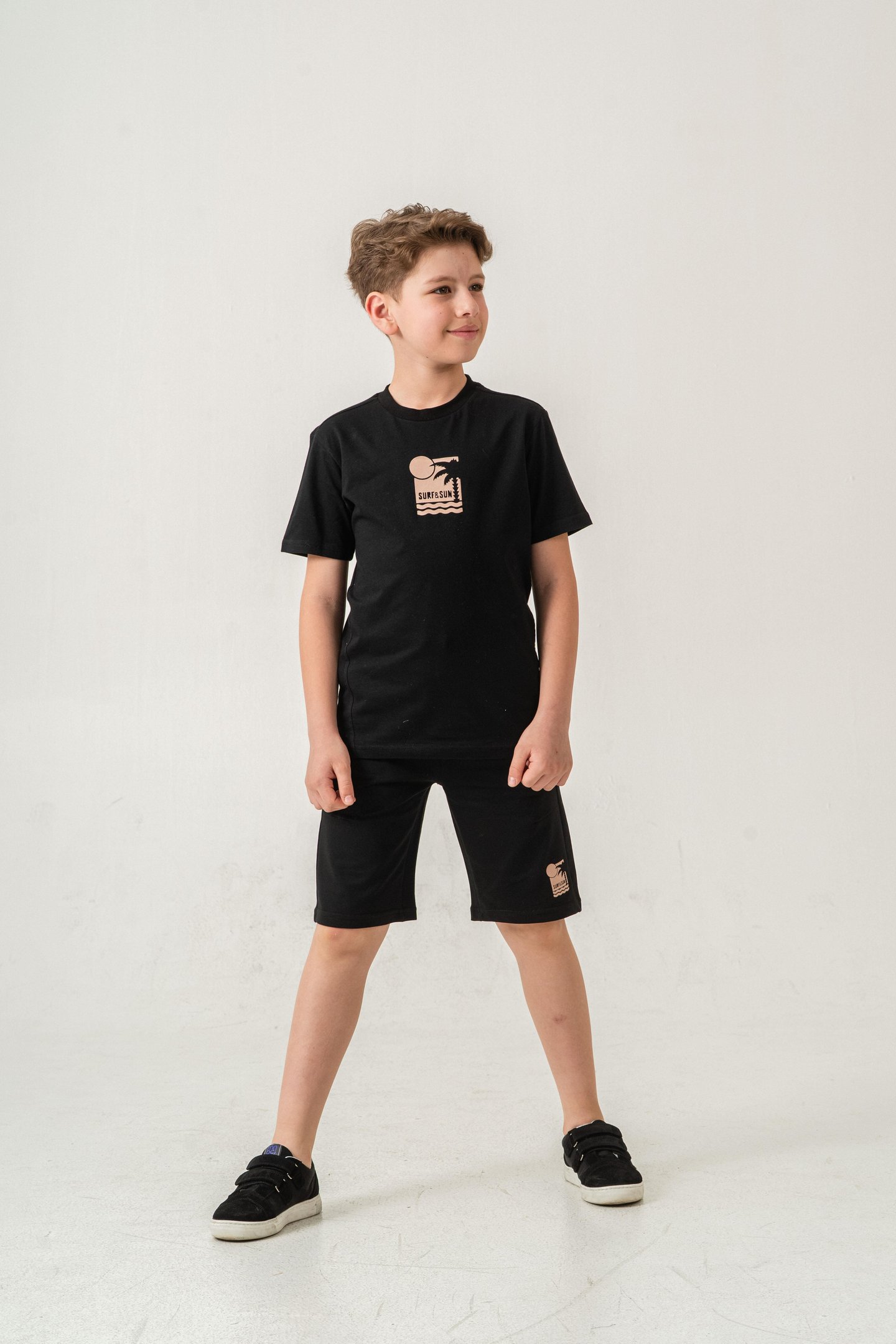 Surf & Sun Baskılı Erkek Çocuk Şort - Tişört Takımı