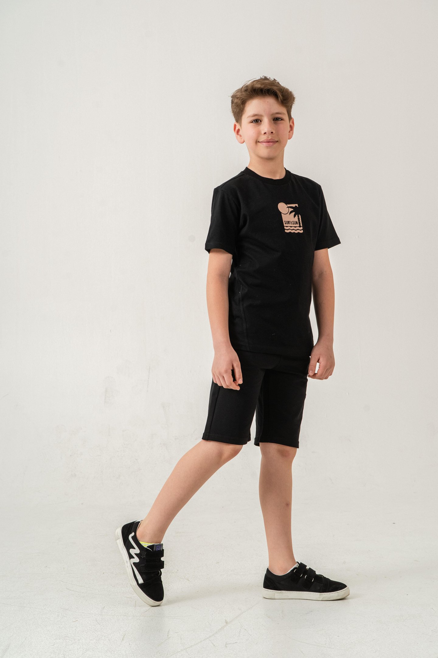 Surf & Sun Baskılı Erkek Çocuk Şort - Tişört Takımı