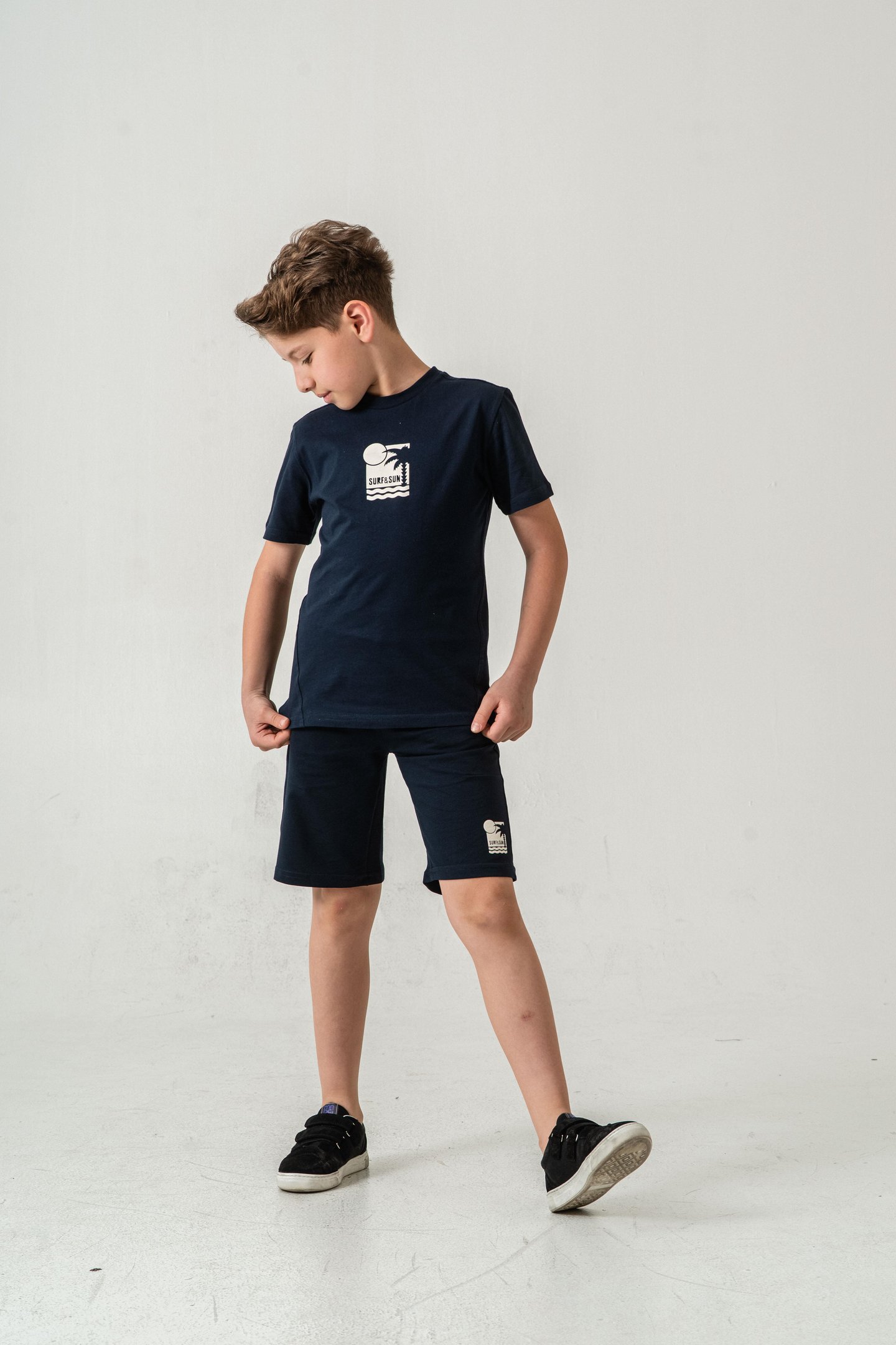 Surf & Sun Baskılı Erkek Çocuk Şort - Tişört Takımı