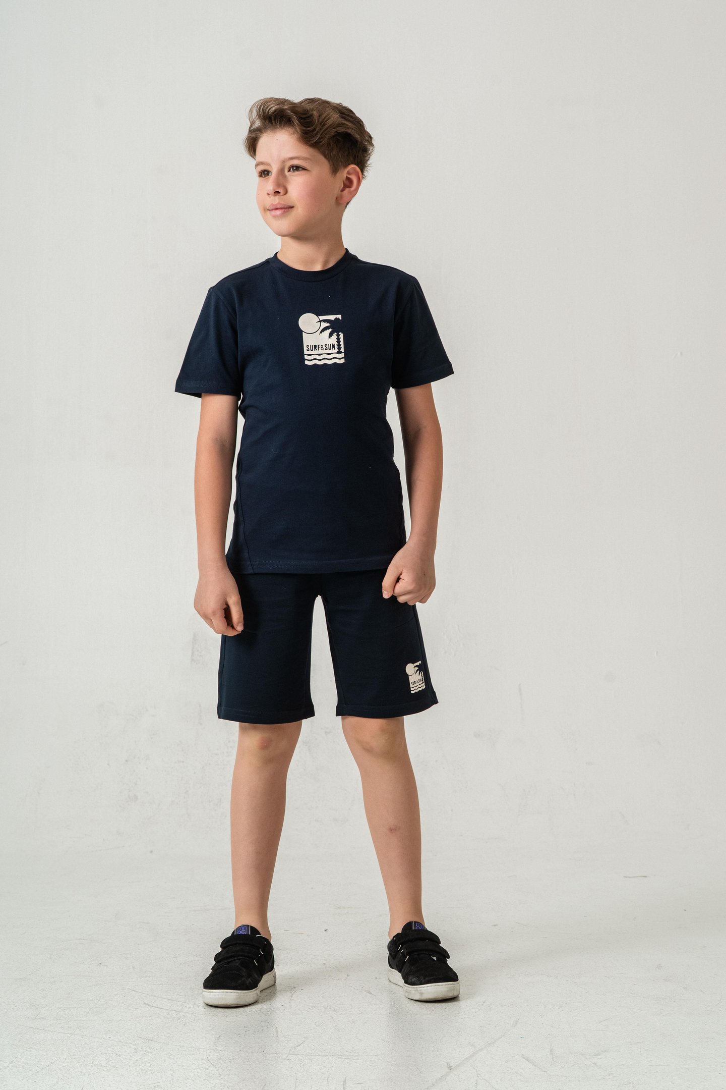 Surf & Sun Baskılı Erkek Çocuk Şort - Tişört Takımı
