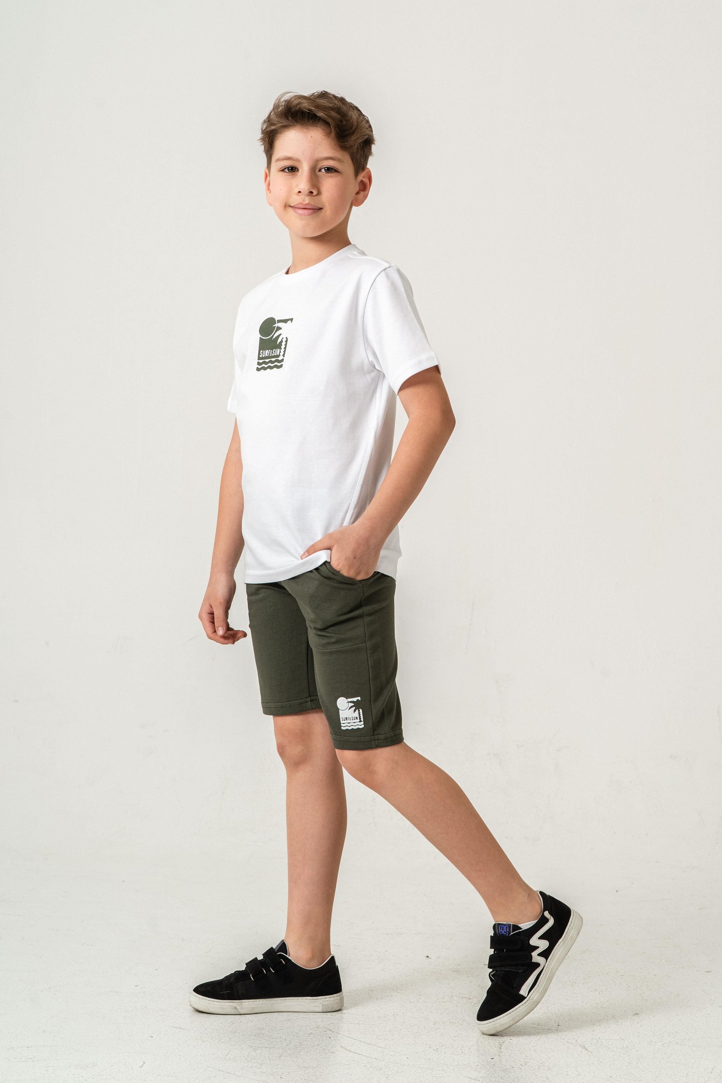 Surf & Sun Baskılı Erkek Çocuk Şort - Tişört Takımı