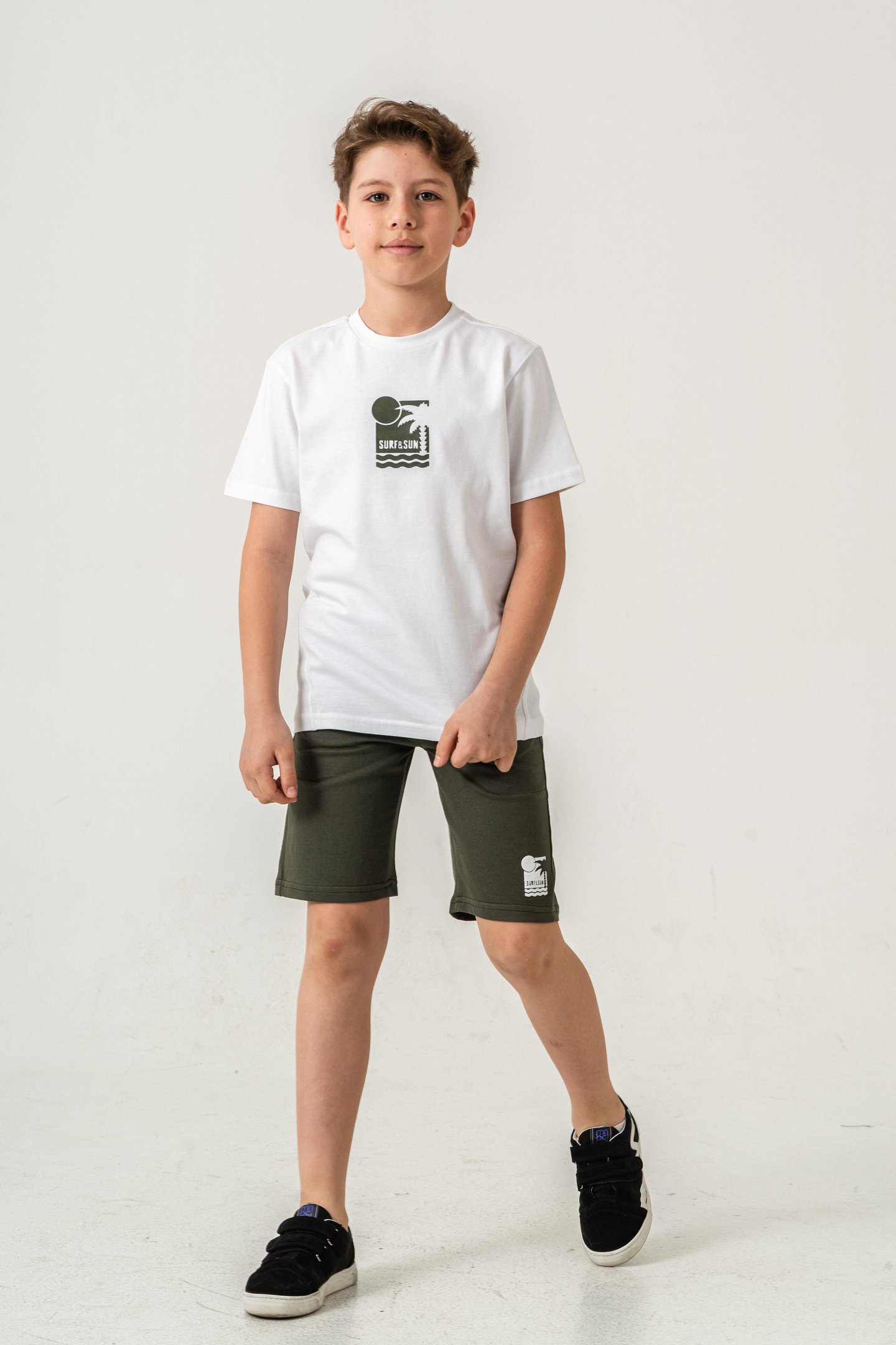 Surf & Sun Baskılı Erkek Çocuk Şort - Tişört Takımı