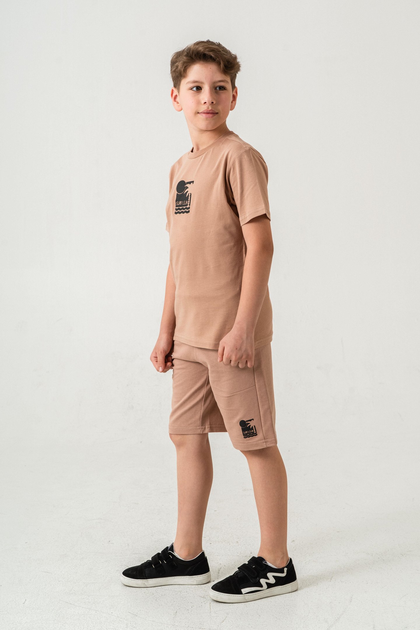 Surf & Sun Baskılı Erkek Çocuk Şort - Tişört Takımı