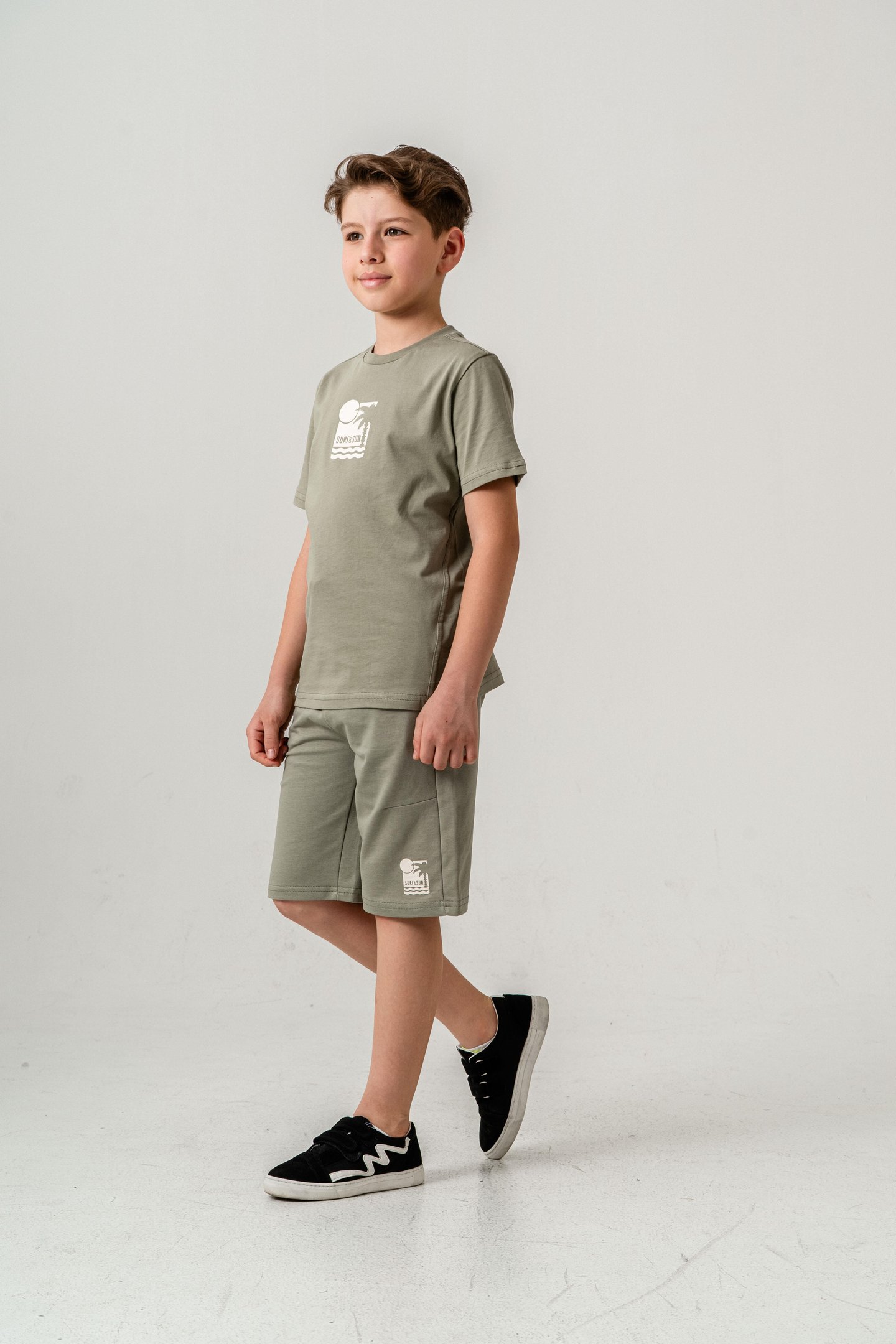 Surf & Sun Baskılı Erkek Çocuk Şort - Tişört Takımı