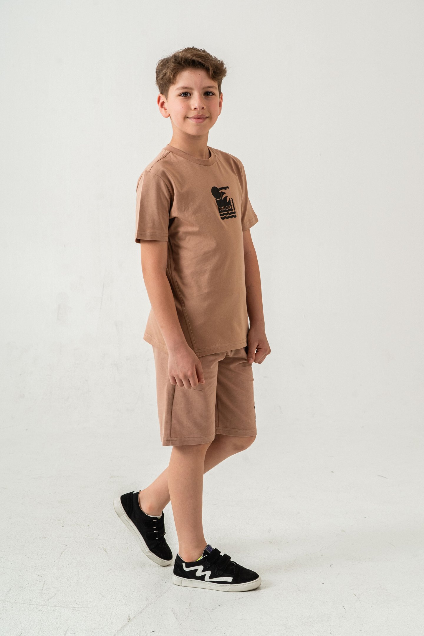 Surf & Sun Baskılı Erkek Çocuk Şort - Tişört Takımı