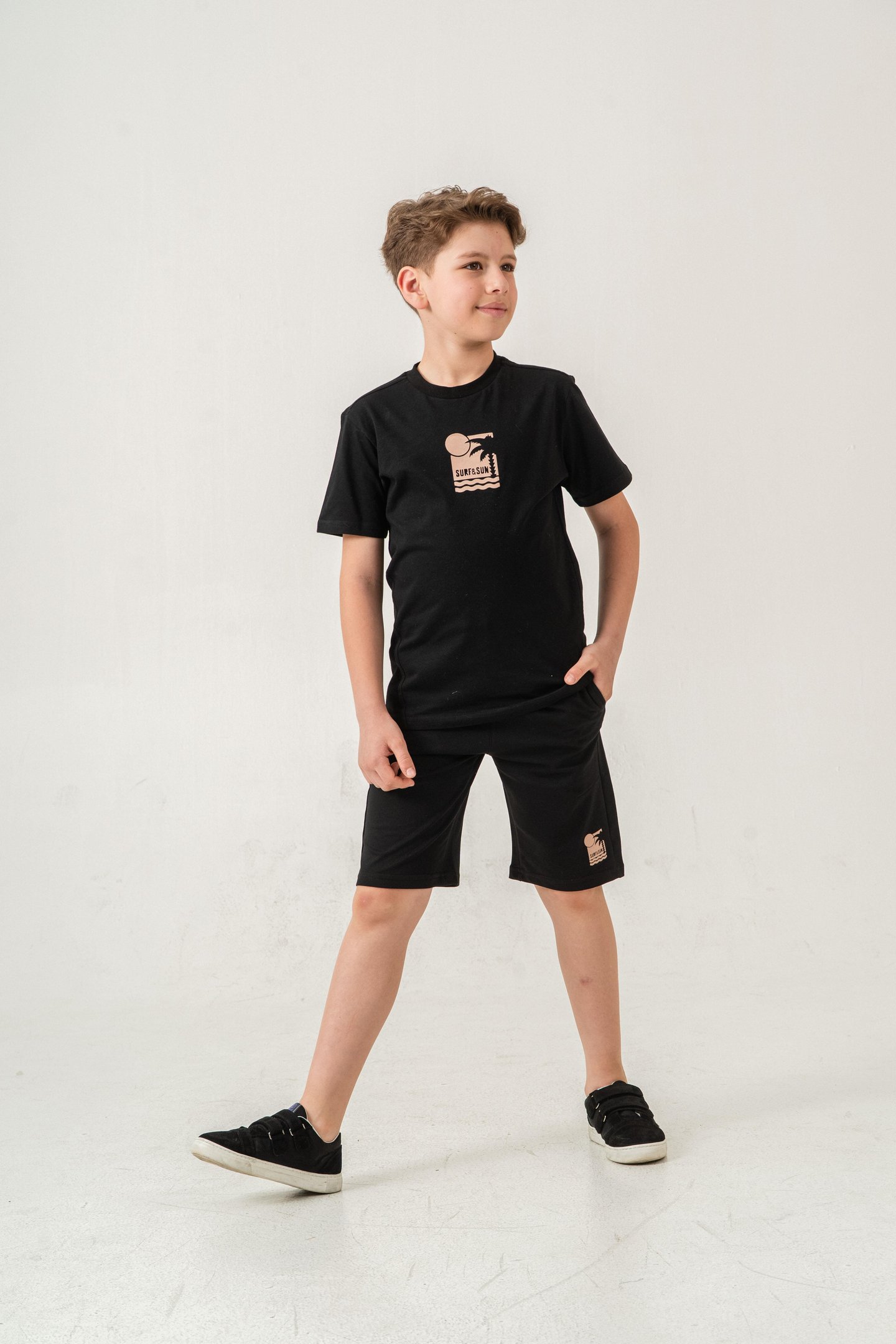 Surf & Sun Baskılı Erkek Çocuk Şort - Tişört Takımı