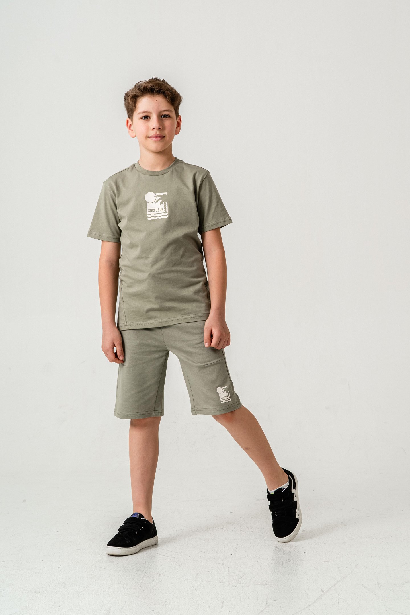 Surf & Sun Baskılı Erkek Çocuk Şort - Tişört Takımı