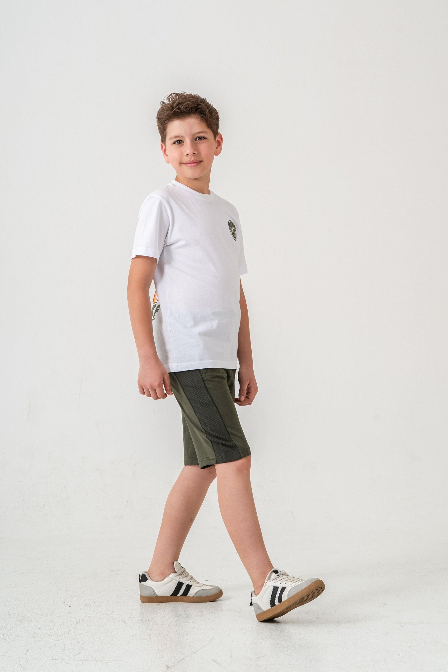 Surf Ups Baskılı Bacak ve Sırt  Baskı Detaylı  Erkek Çocuk Şort - Tişört Takımı