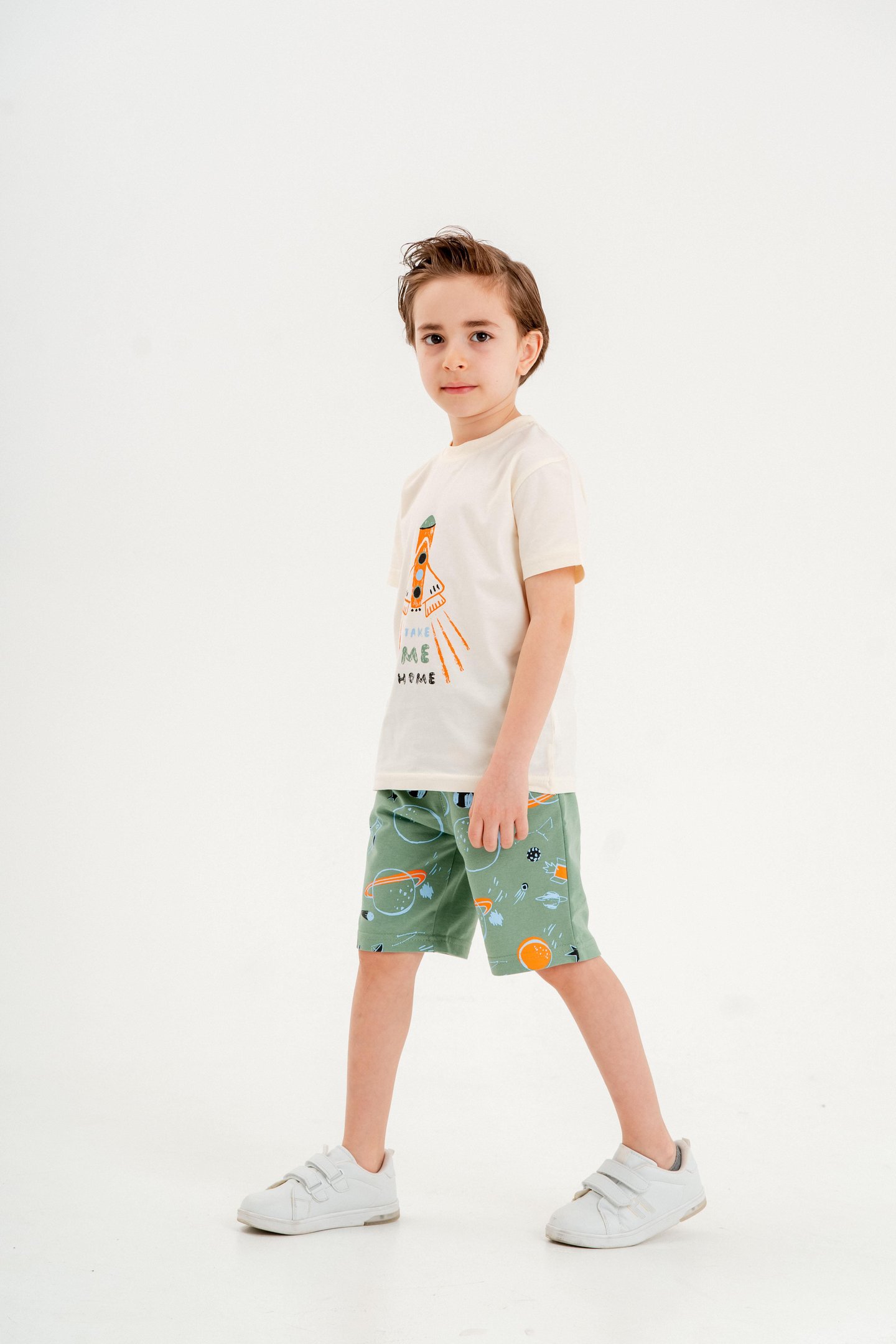 Take Me Home Baskılı Erkek Çocuk Tişört Şort Takımı