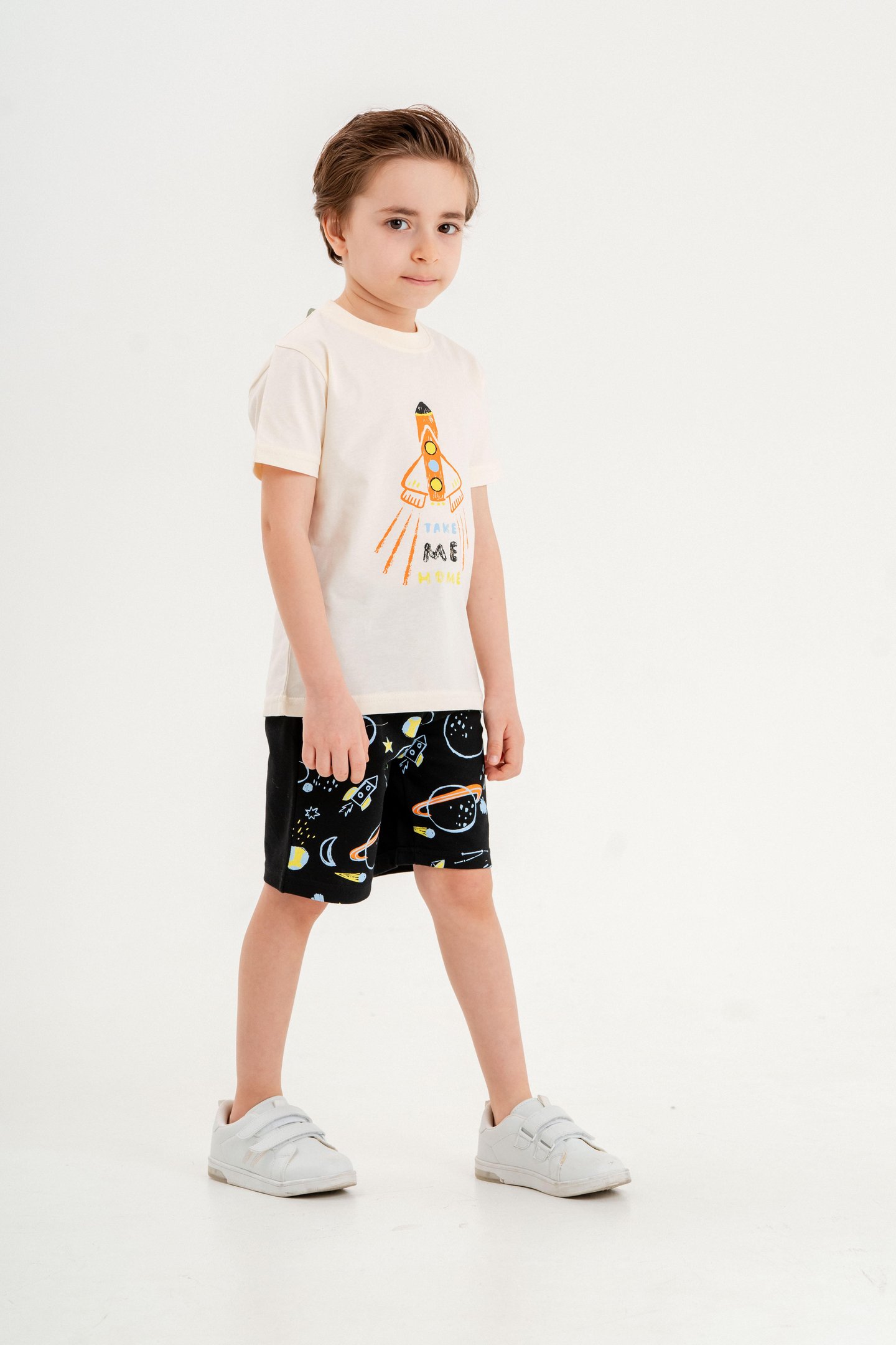 Take Me Home Baskılı Erkek Çocuk Tişört Şort Takımı