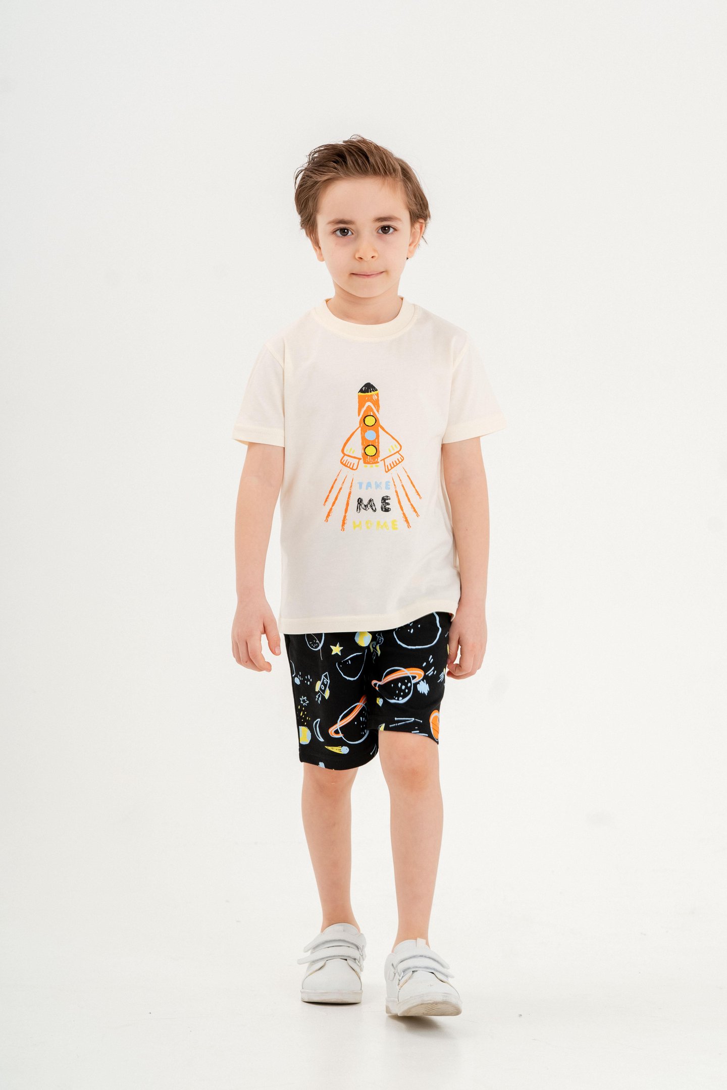 Take Me Home Baskılı Erkek Çocuk Tişört Şort Takımı