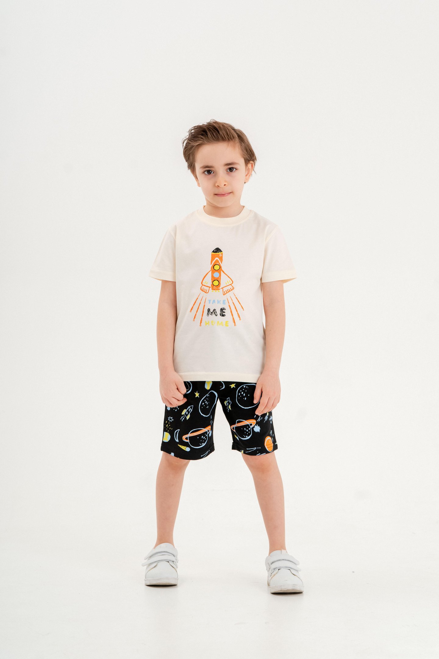 Take Me Home Baskılı Erkek Çocuk Tişört Şort Takımı