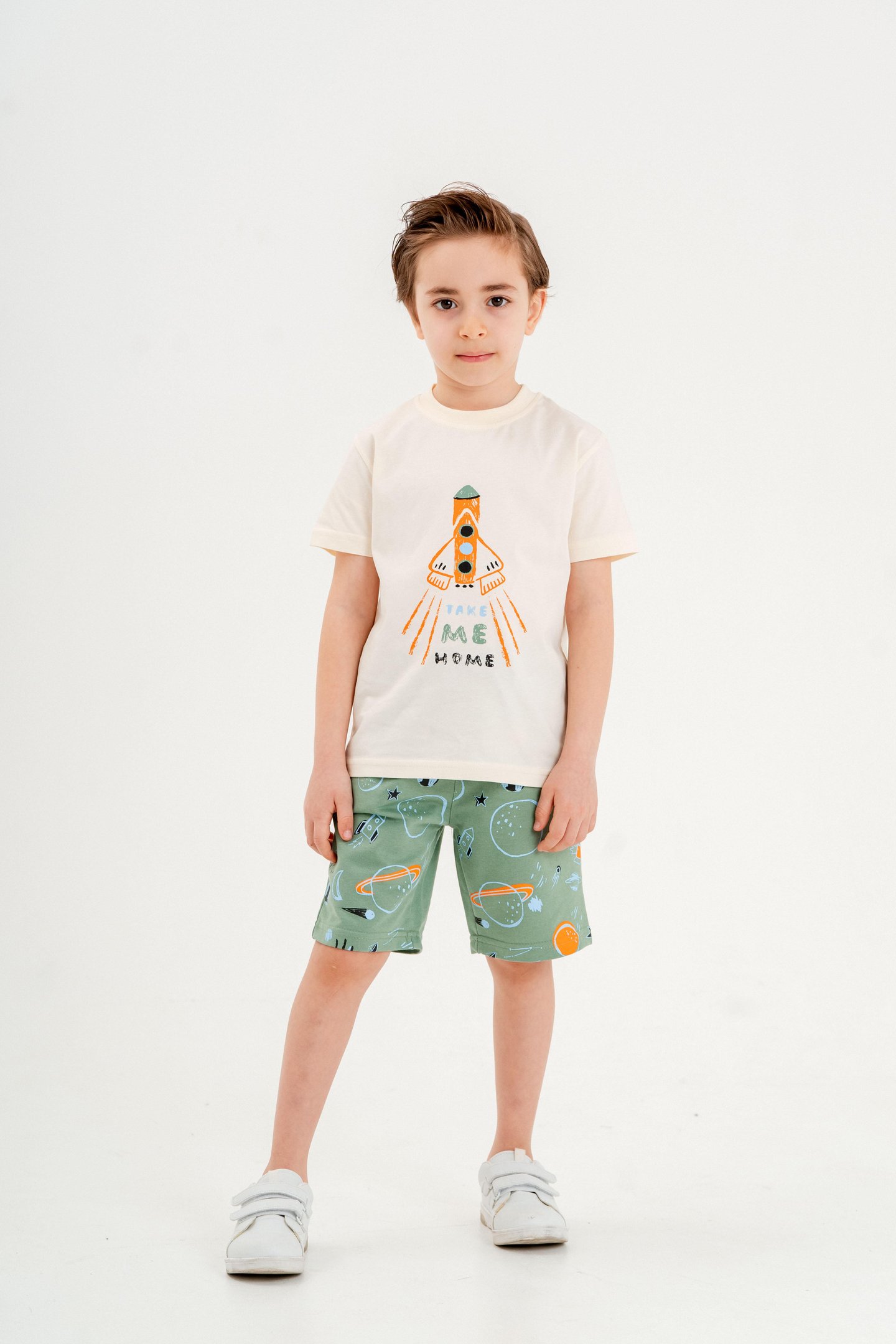 Take Me Home Baskılı Erkek Çocuk Tişört Şort Takımı