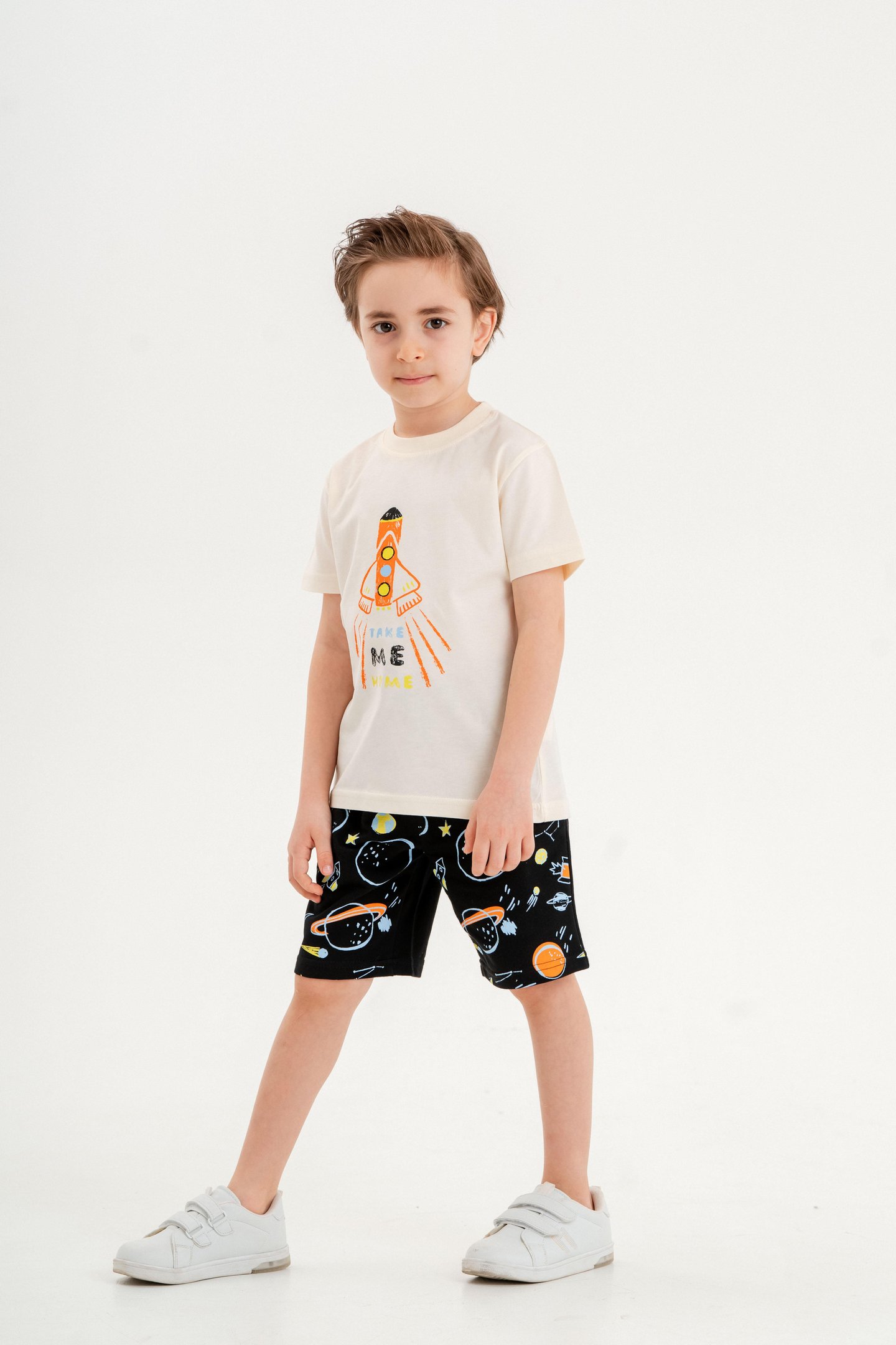 Take Me Home Baskılı Erkek Çocuk Tişört Şort Takımı