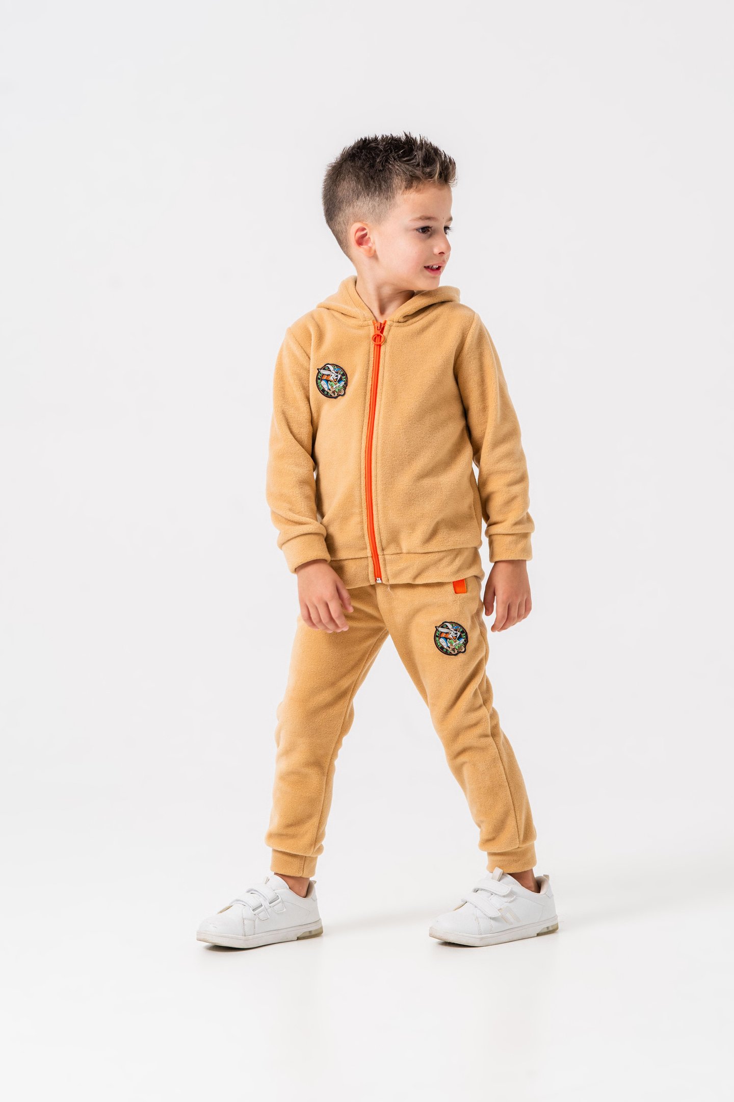 Tavşan Armalı Polar Erkek Çocuk Alt-Üst Eşofman Takımı