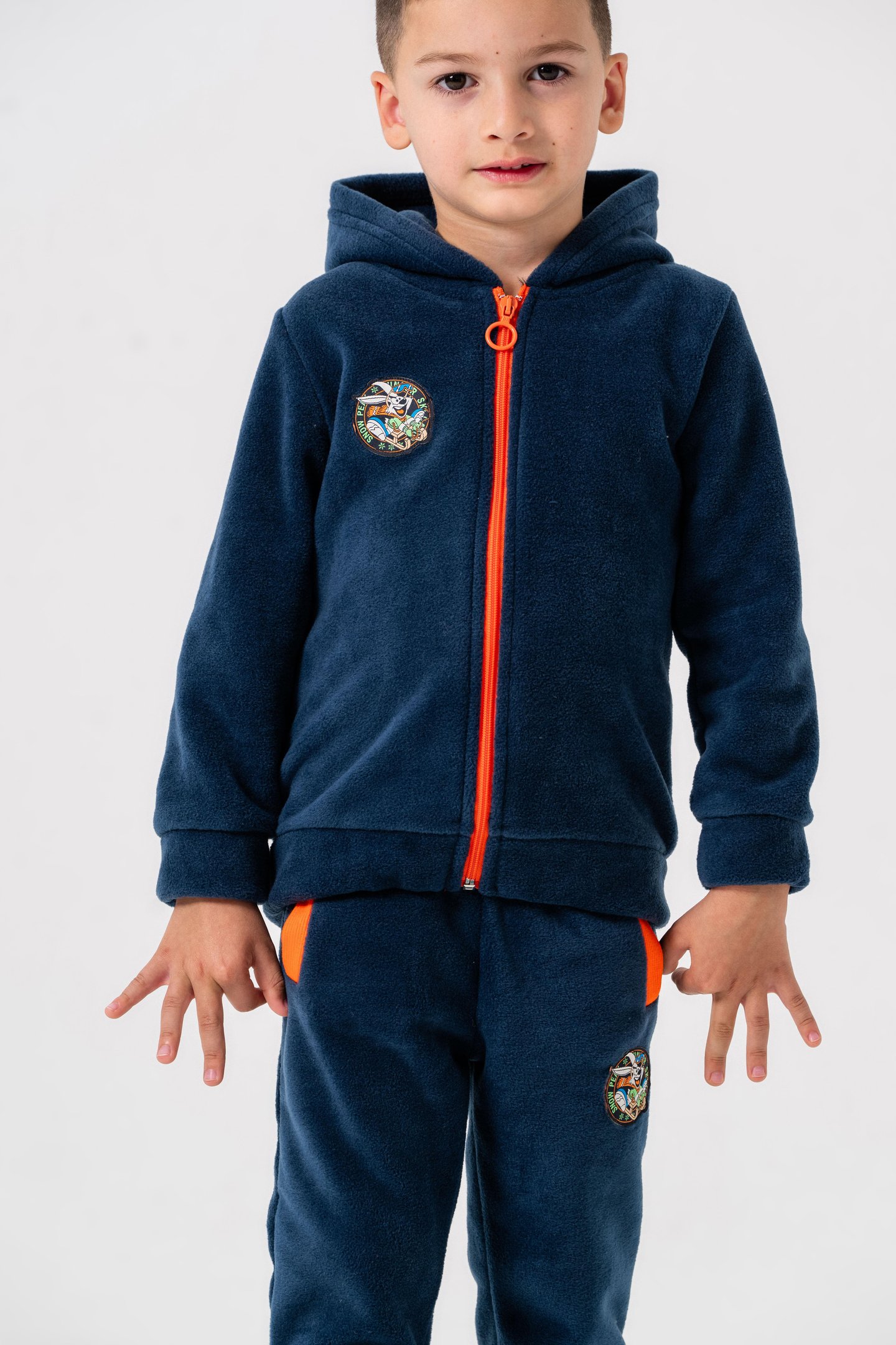 Tavşan Armalı Polar Erkek Çocuk Alt-Üst Eşofman Takımı