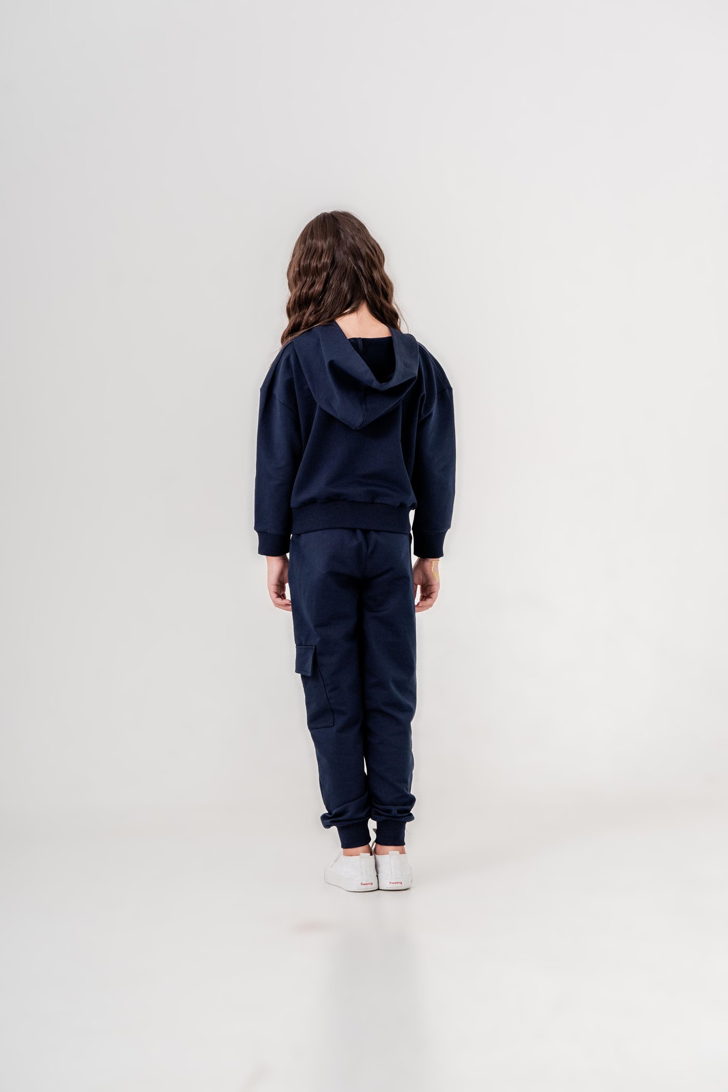 The Real World Etiketli Kargo Cepli Kapüşonlu Kız Çocuk Alt Üst Eşofman Takımı