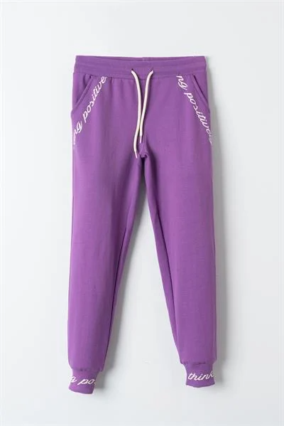 Thinking Positive Cep Ve Ribana Baskılı Kız Çocuk Eşofman Altı