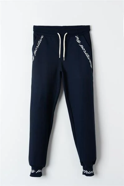 Thinking Positive Cep Ve Ribana Baskılı Kız Çocuk Eşofman Altı