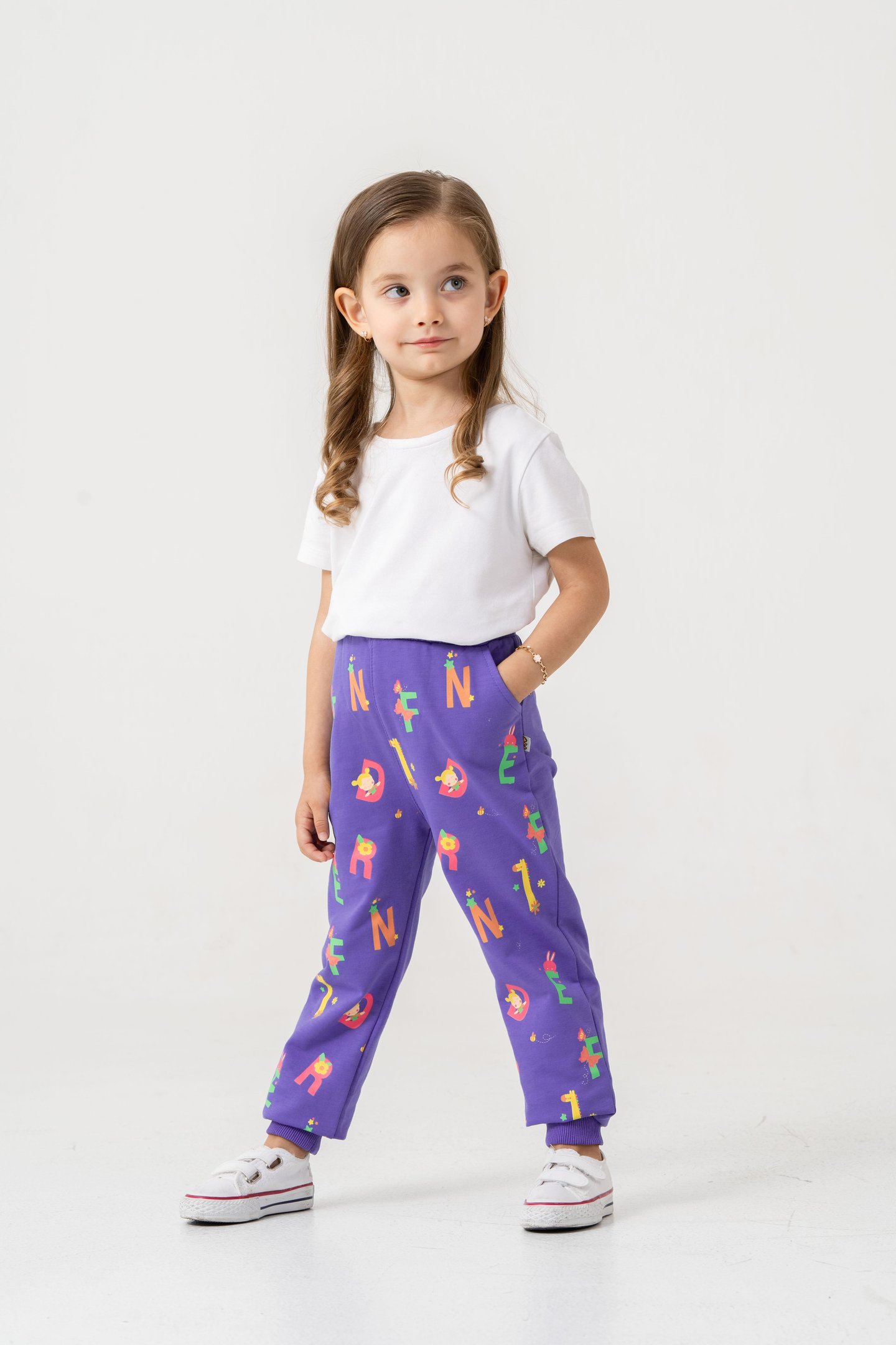 Tüm Alan Baskılı Kız Çocuk Eşofman Altı