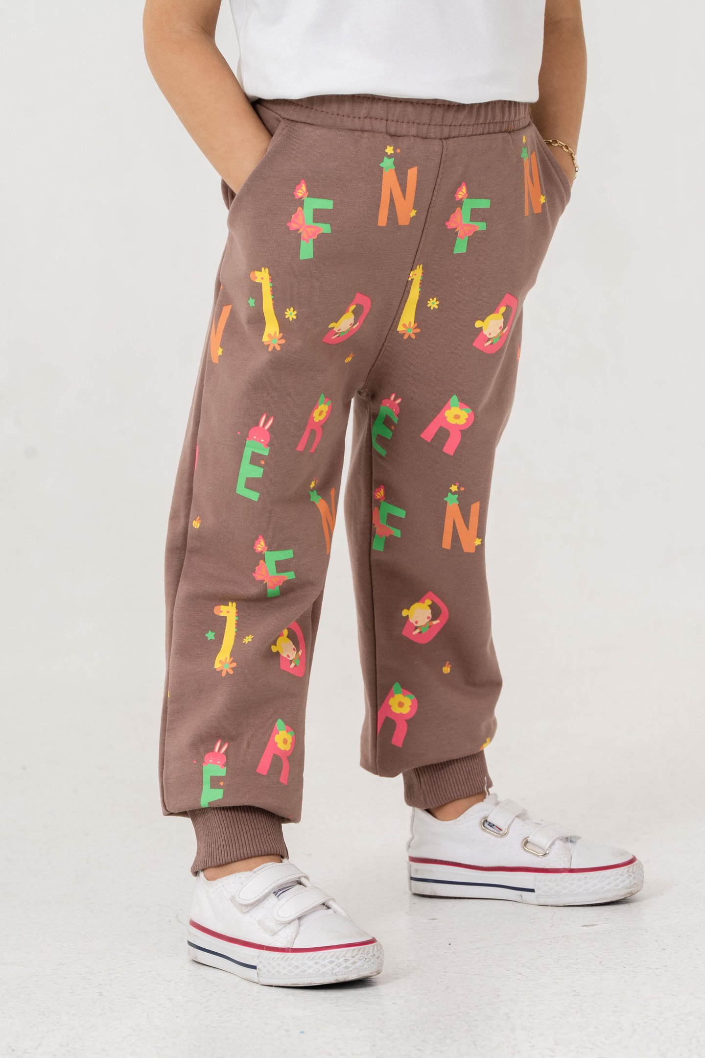 Tüm Alan Baskılı Kız Çocuk Eşofman Altı