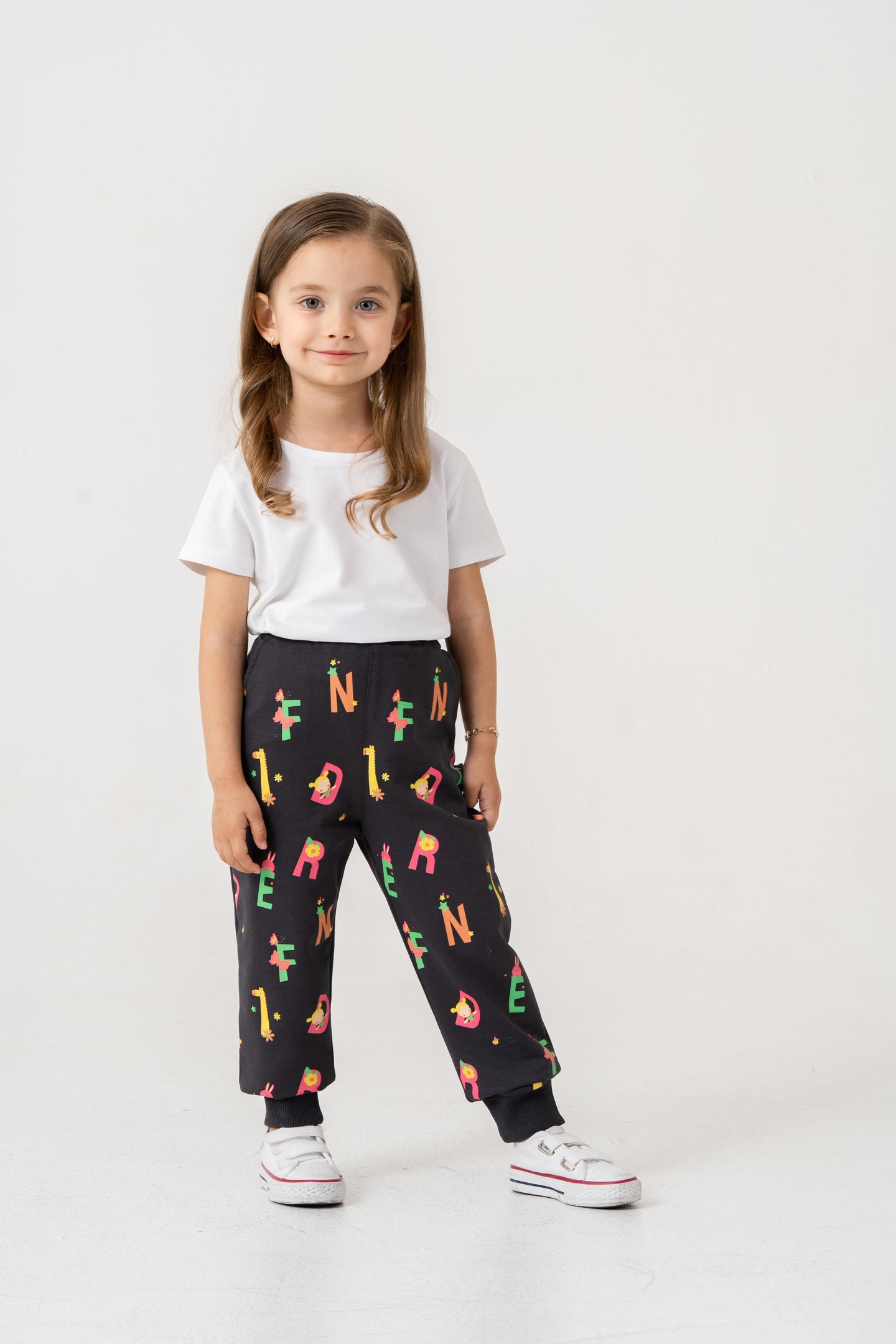 Tüm Alan Baskılı Kız Çocuk Eşofman Altı