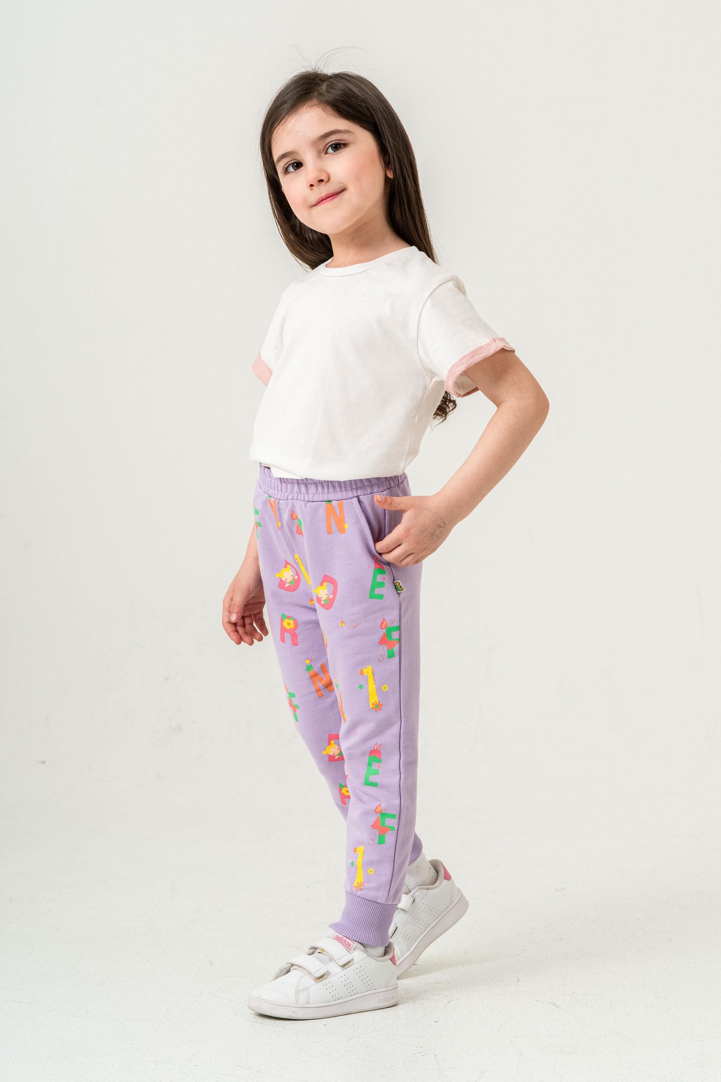 Tüm Alan Baskılı Kız Çocuk Eşofman Altı