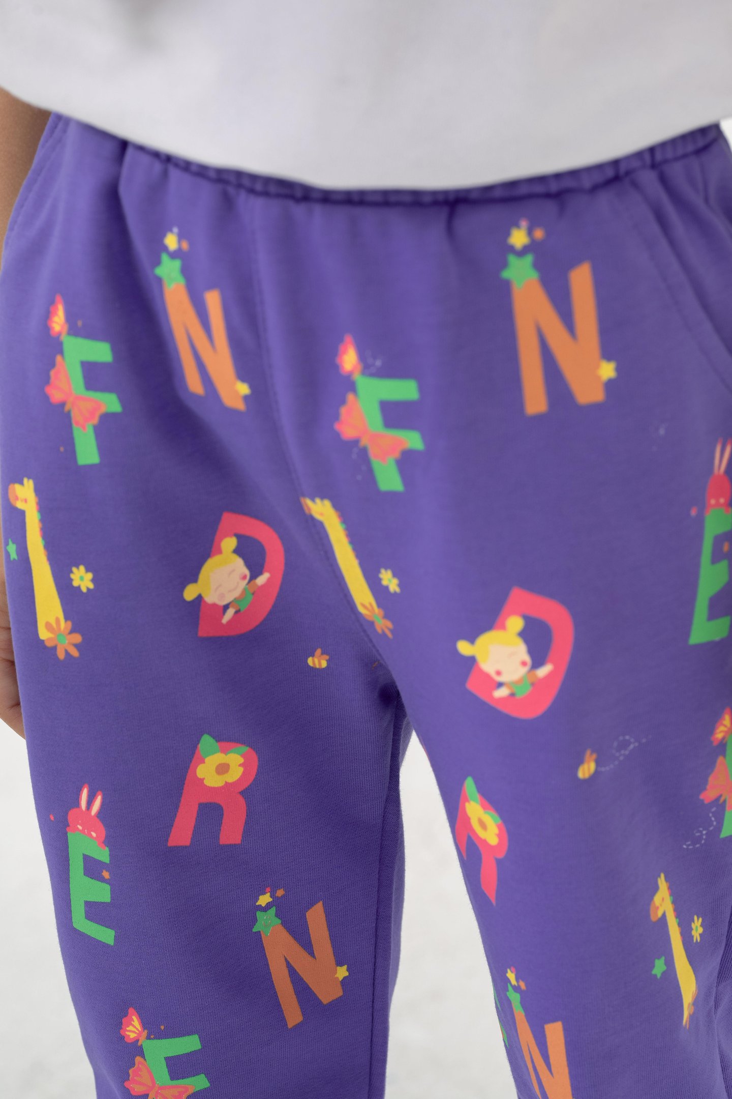 Tüm Alan Baskılı Kız Çocuk Eşofman Altı