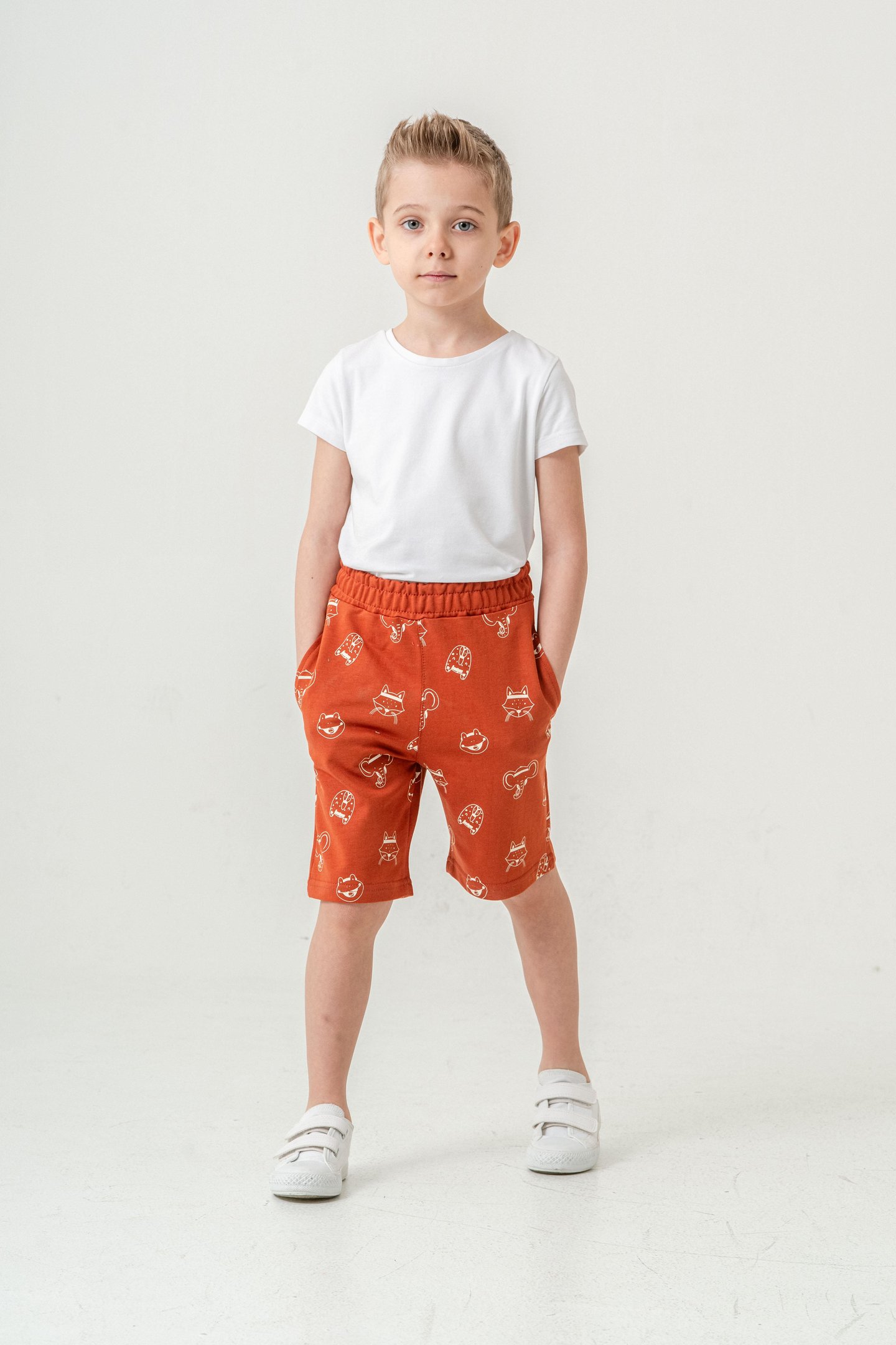 Tüm Alan Kedi Baskılı Erkek Çocuk Şort