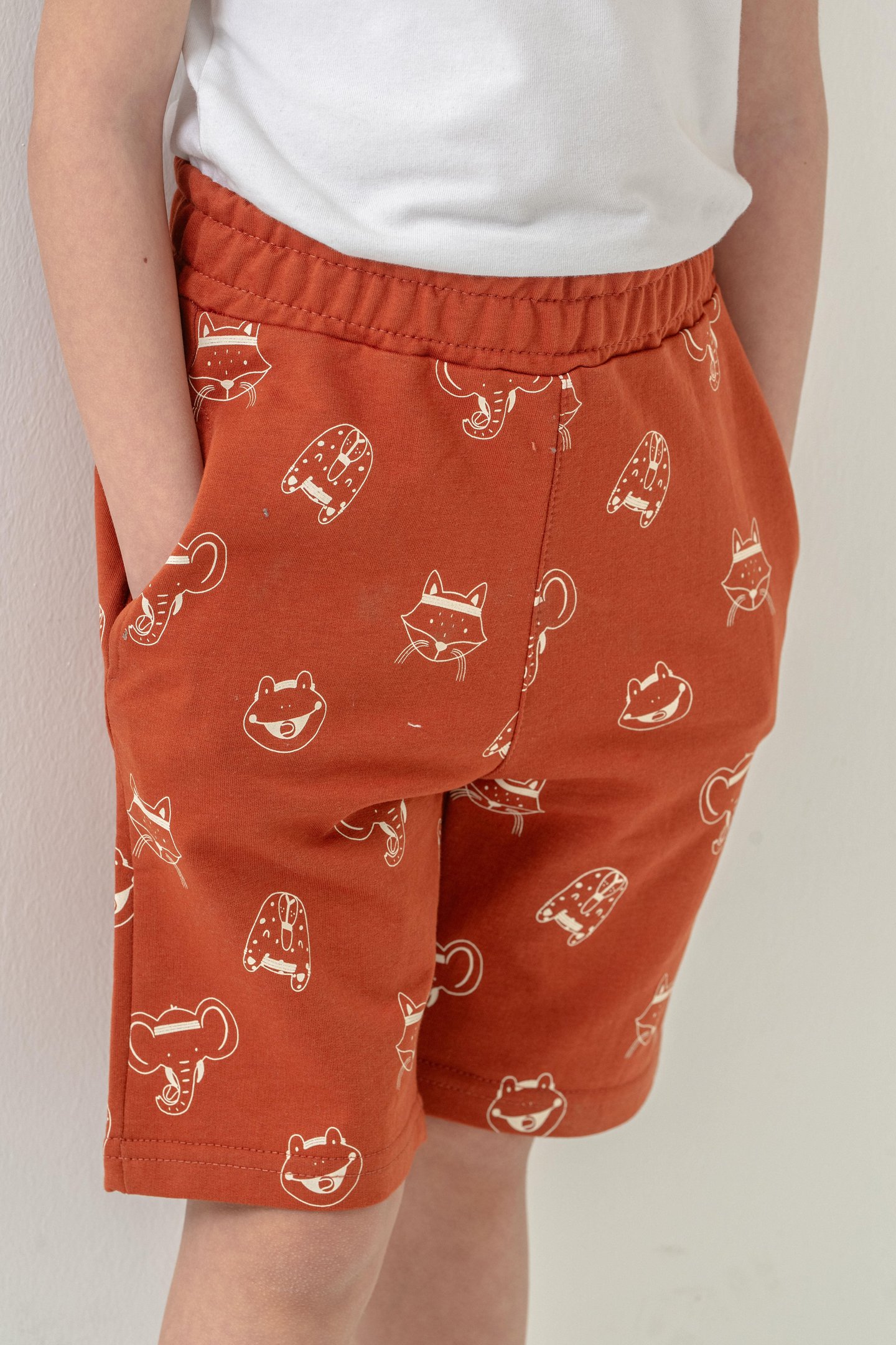 Tüm Alan Kedi Baskılı Erkek Çocuk Şort
