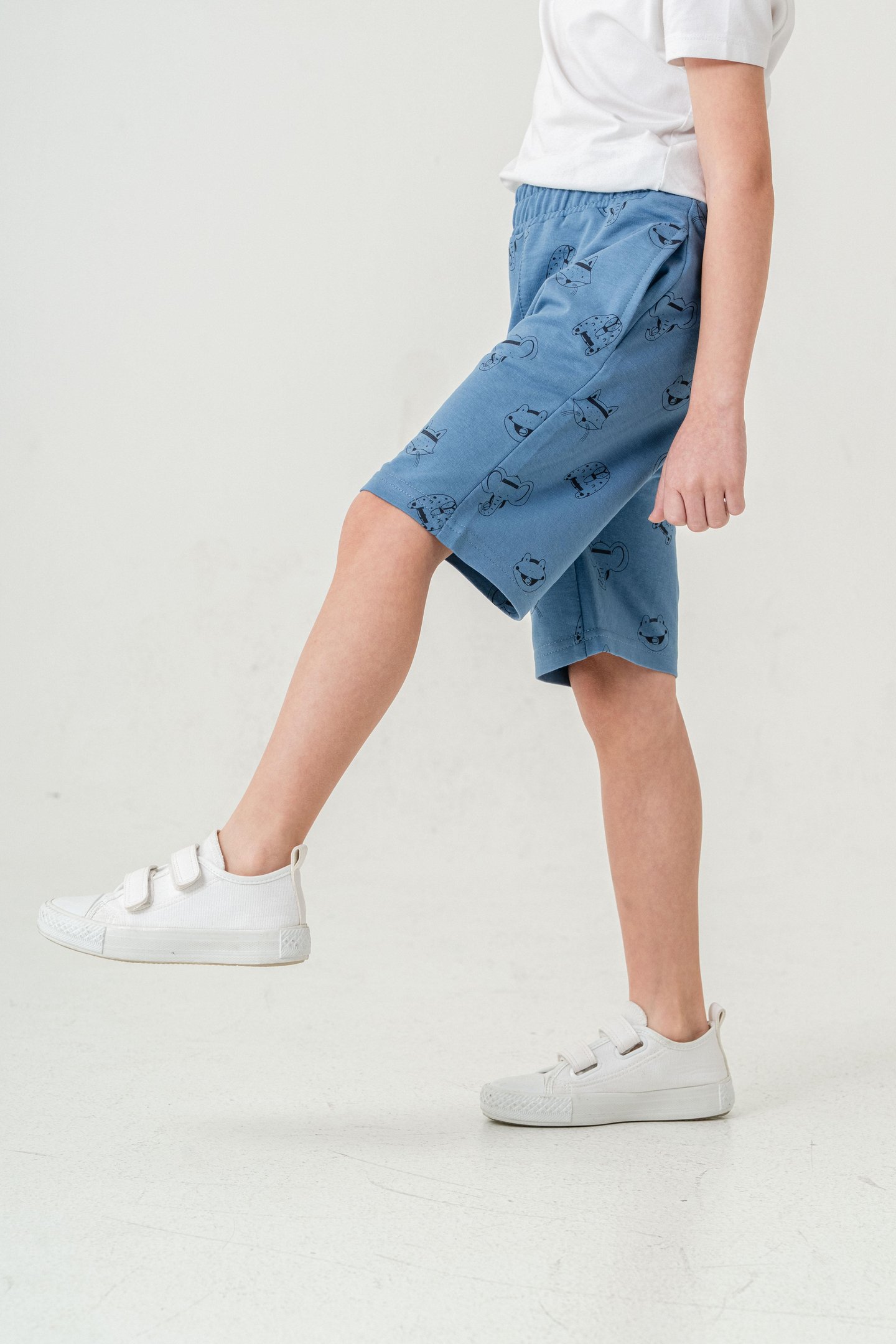 Tüm Alan Kedi Baskılı Erkek Çocuk Şort