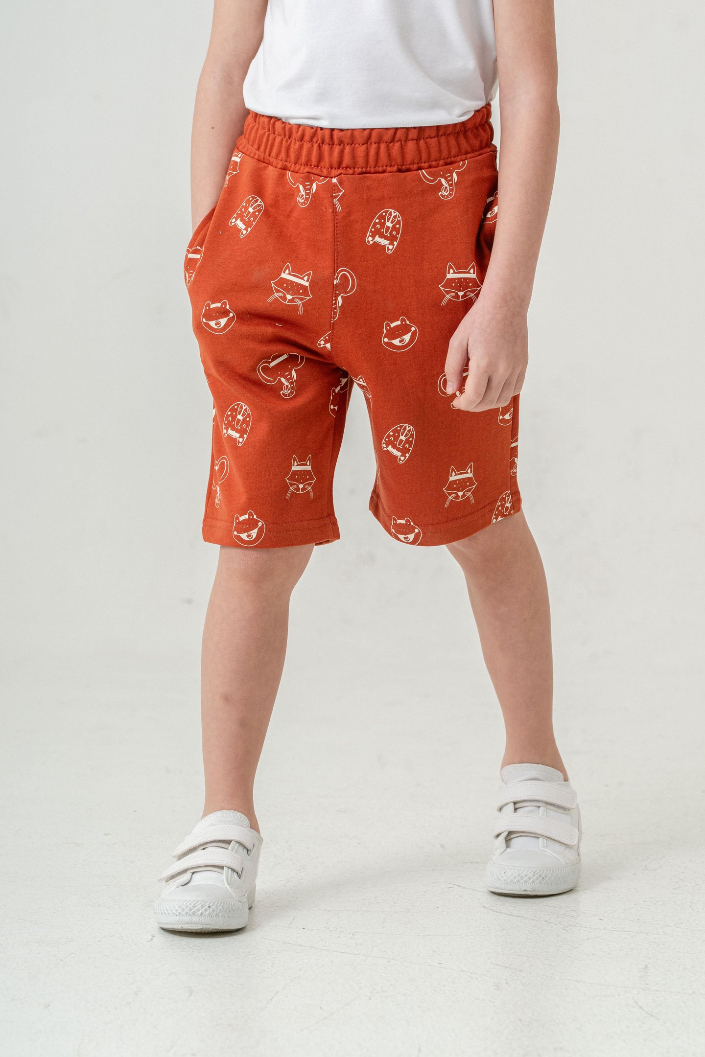 Tüm Alan Kedi Baskılı Erkek Çocuk Şort
