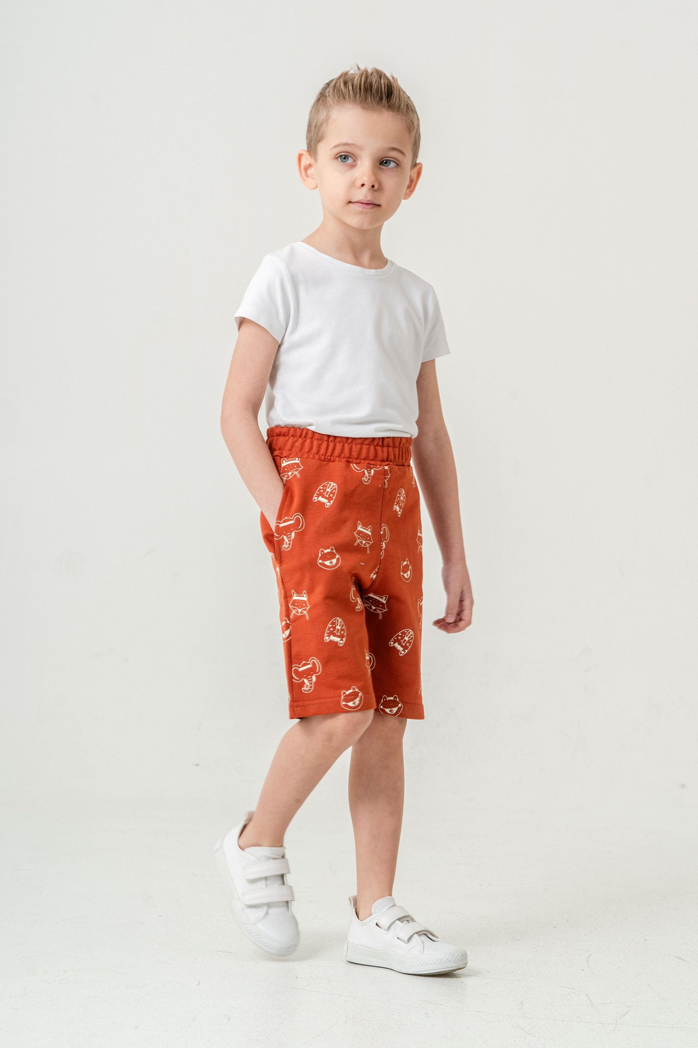 Tüm Alan Kedi Baskılı Erkek Çocuk Şort