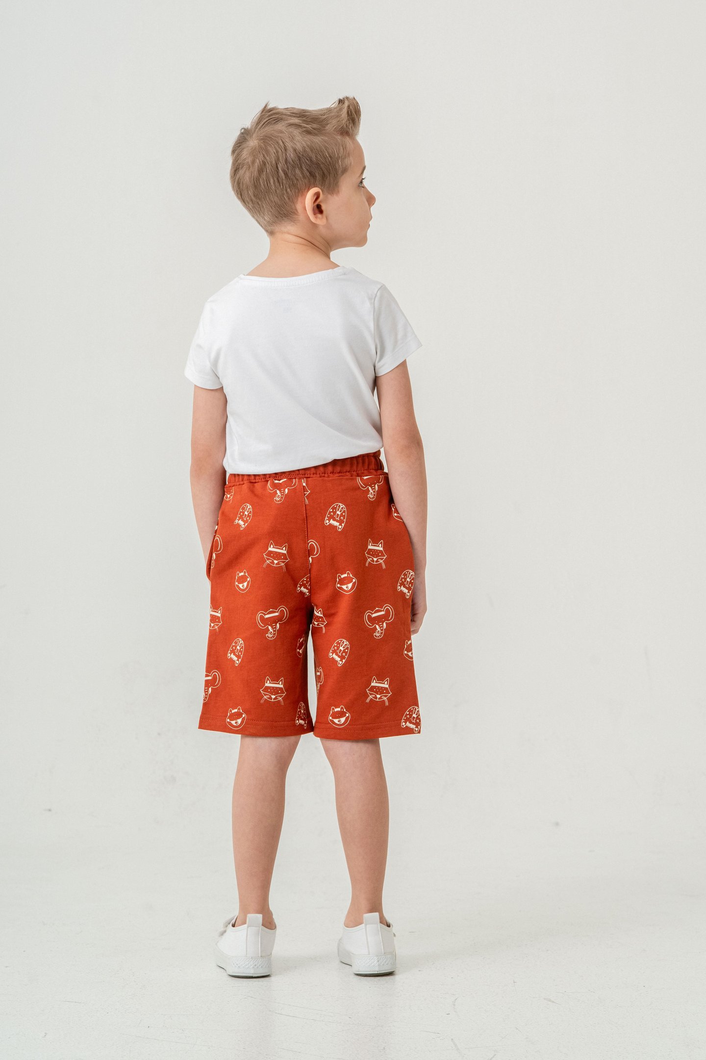 Tüm Alan Kedi Baskılı Erkek Çocuk Şort