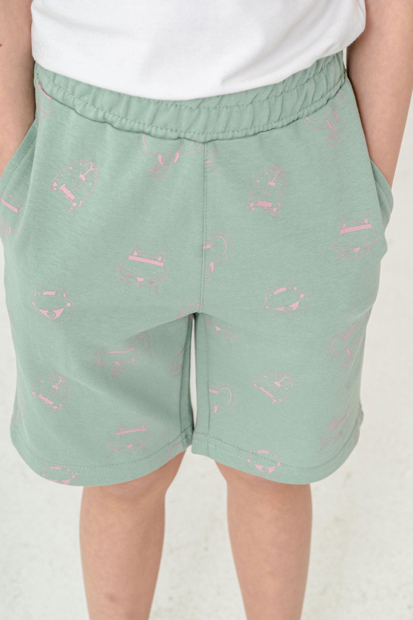 Tüm Alan Kedi Baskılı Erkek Çocuk Şort