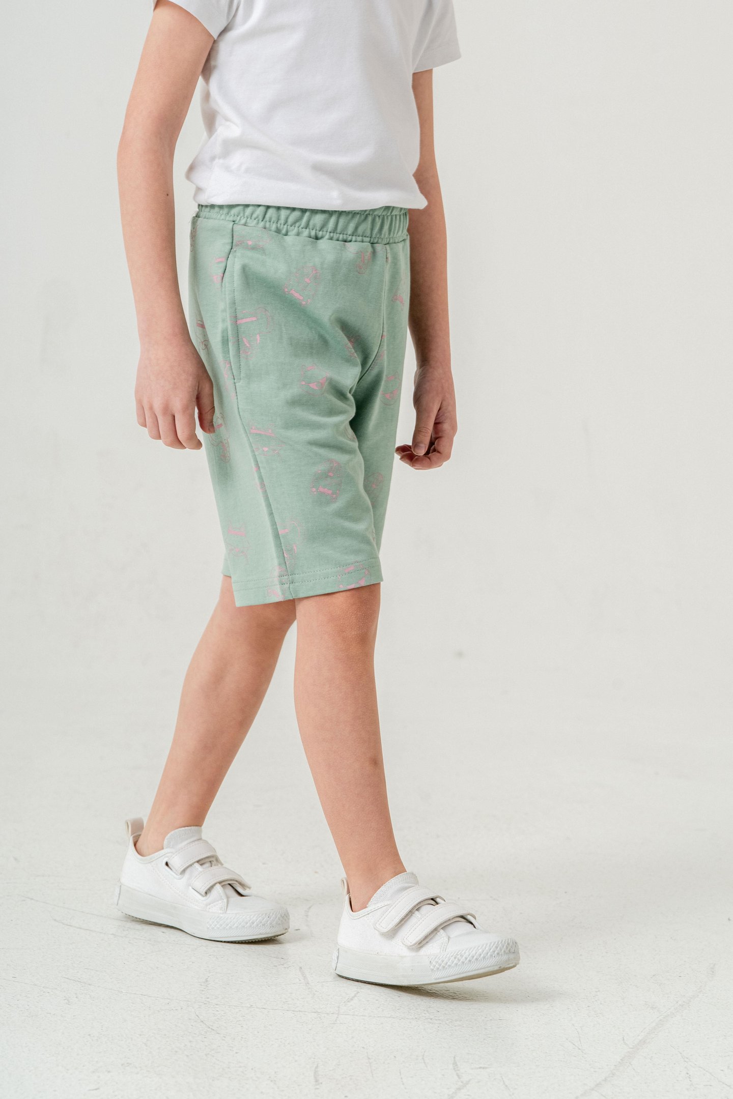 Tüm Alan Kedi Baskılı Erkek Çocuk Şort