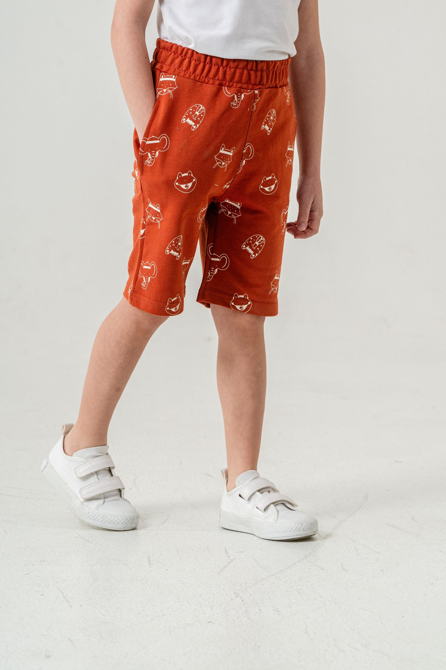 Tüm Alan Kedi Baskılı Erkek Çocuk Şort