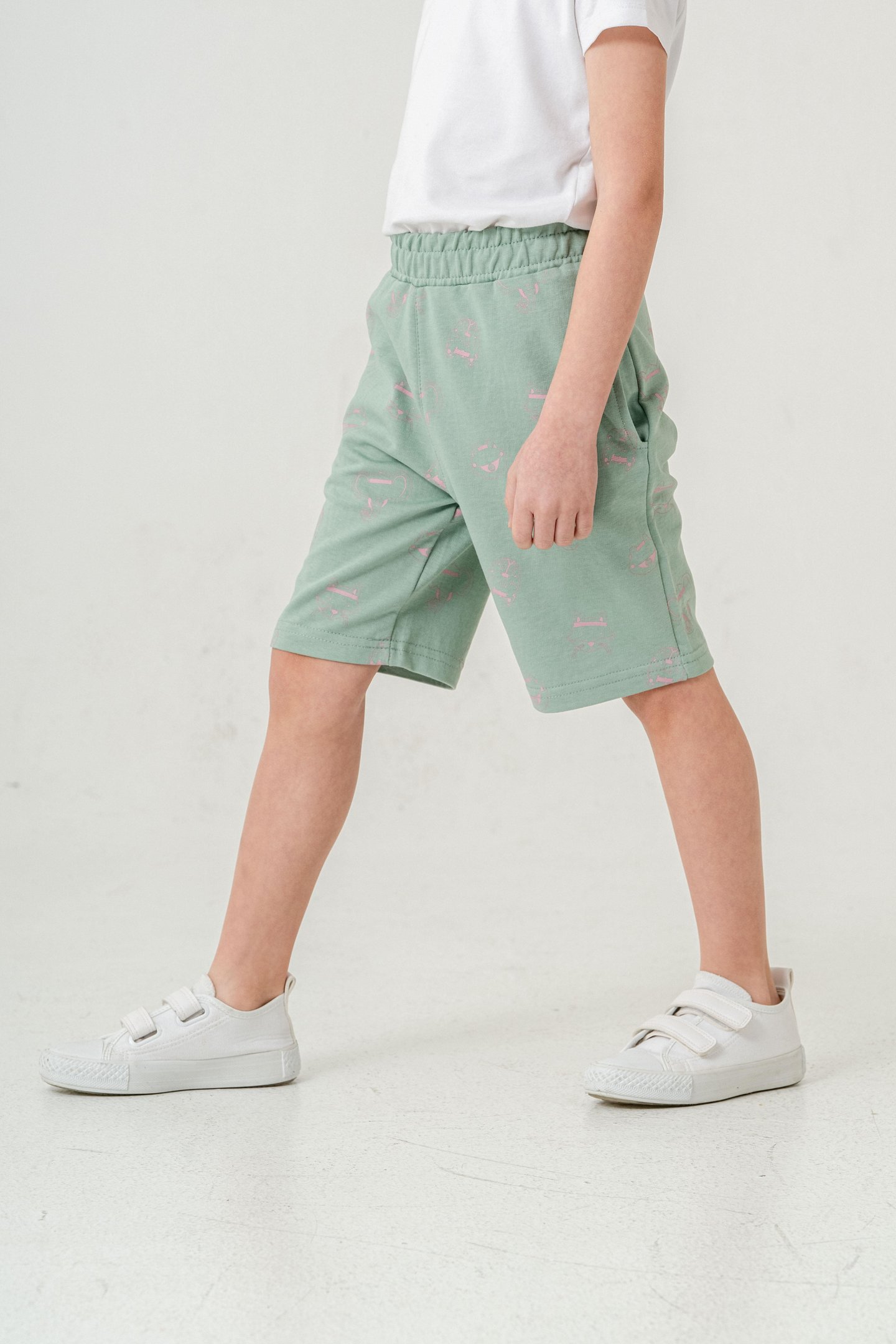 Tüm Alan Kedi Baskılı Erkek Çocuk Şort