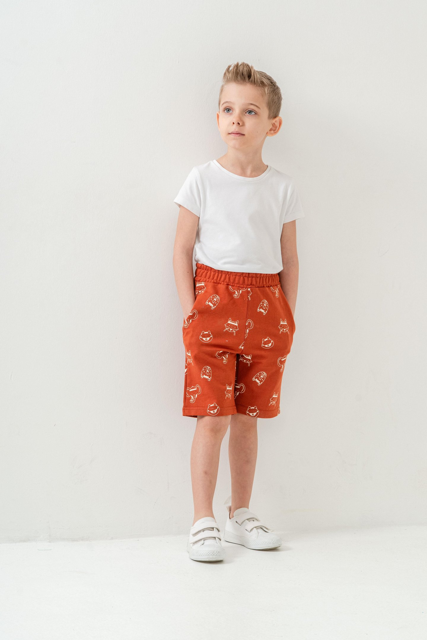 Tüm Alan Kedi Baskılı Erkek Çocuk Şort