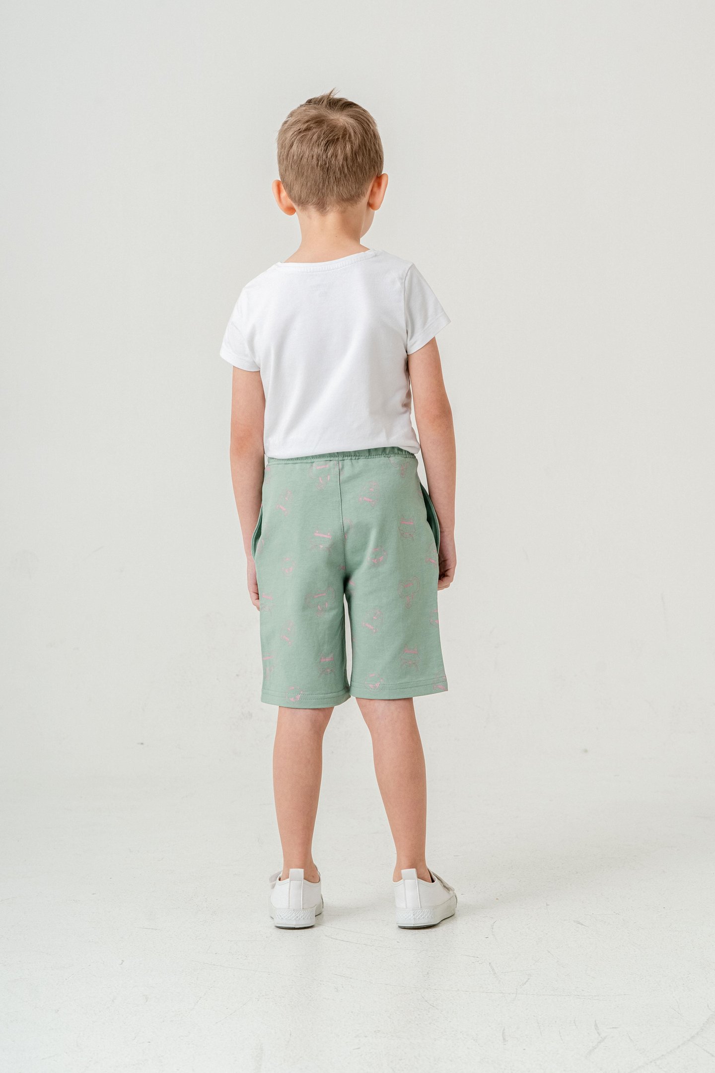 Tüm Alan Kedi Baskılı Erkek Çocuk Şort