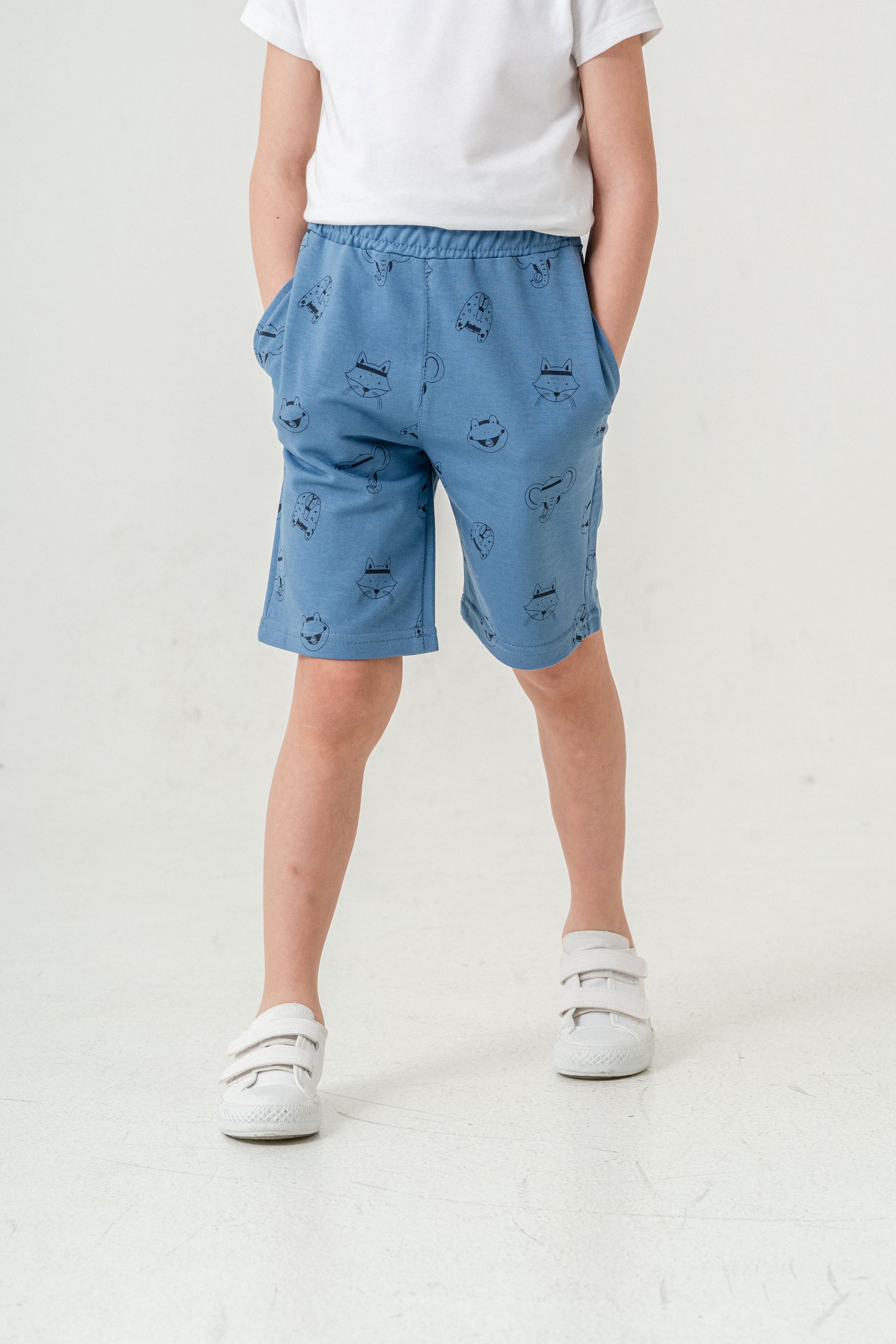 Tüm Alan Kedi Baskılı Erkek Çocuk Şort