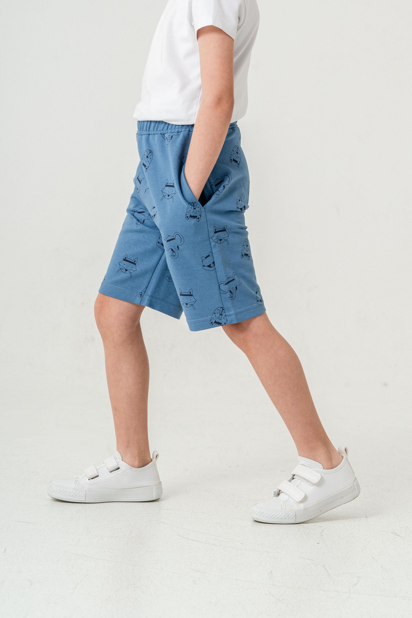 Tüm Alan Kedi Baskılı Erkek Çocuk Şort