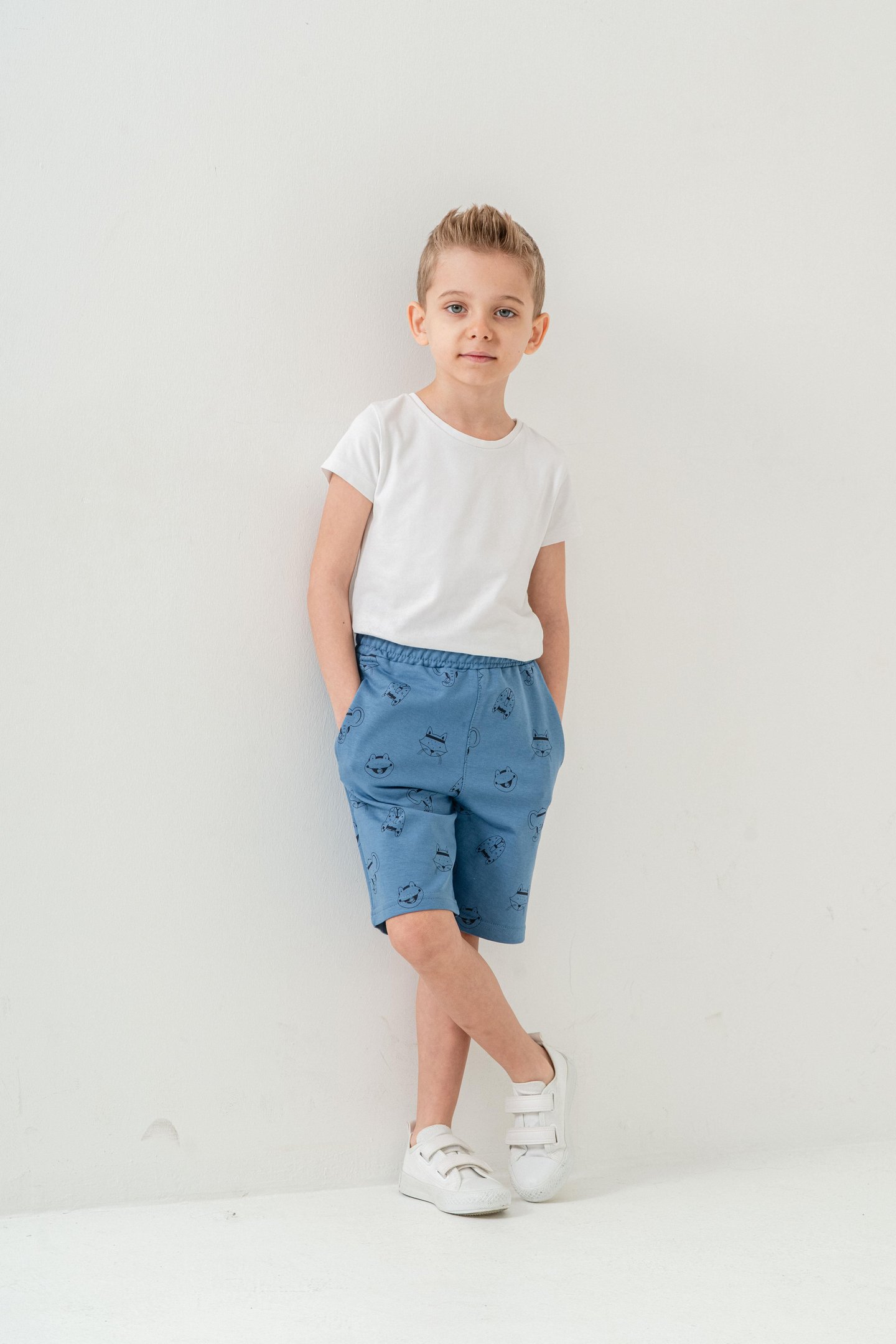 Tüm Alan Kedi Baskılı Erkek Çocuk Şort