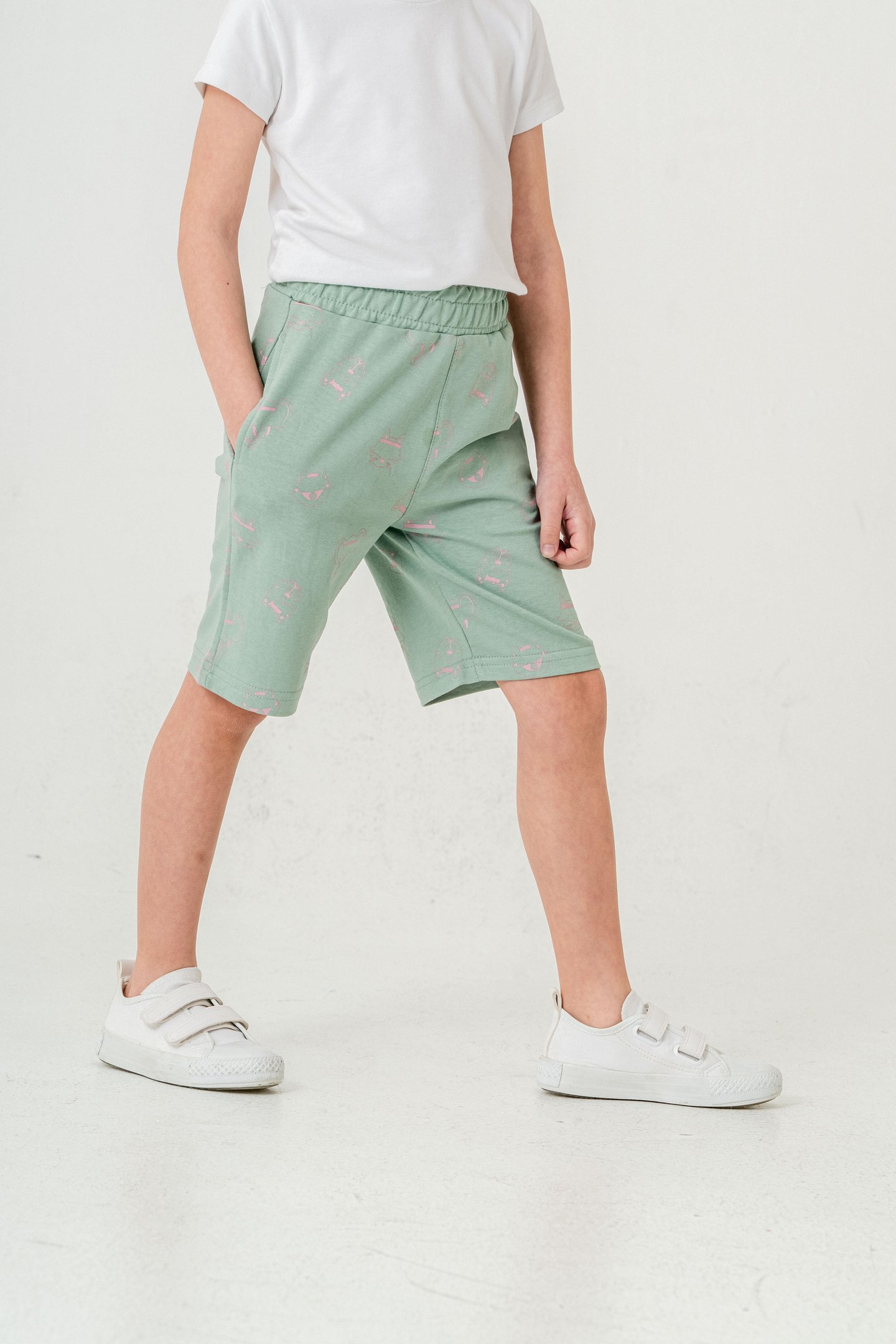 Tüm Alan Kedi Baskılı Erkek Çocuk Şort