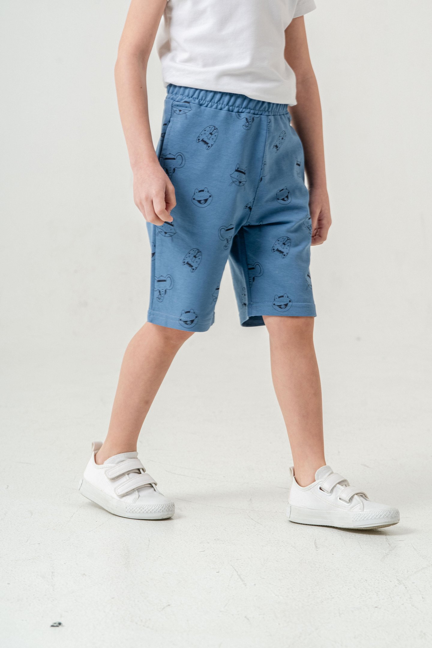 Tüm Alan Kedi Baskılı Erkek Çocuk Şort